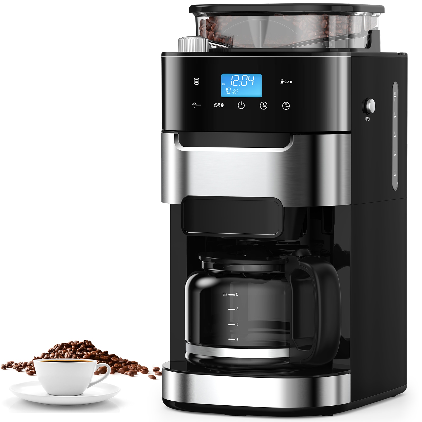 COWSAR LSCM8025-BLACK 10 -Cup Programmable Residential Drip coffee maker with Automatic Shut-Off ( Black )
