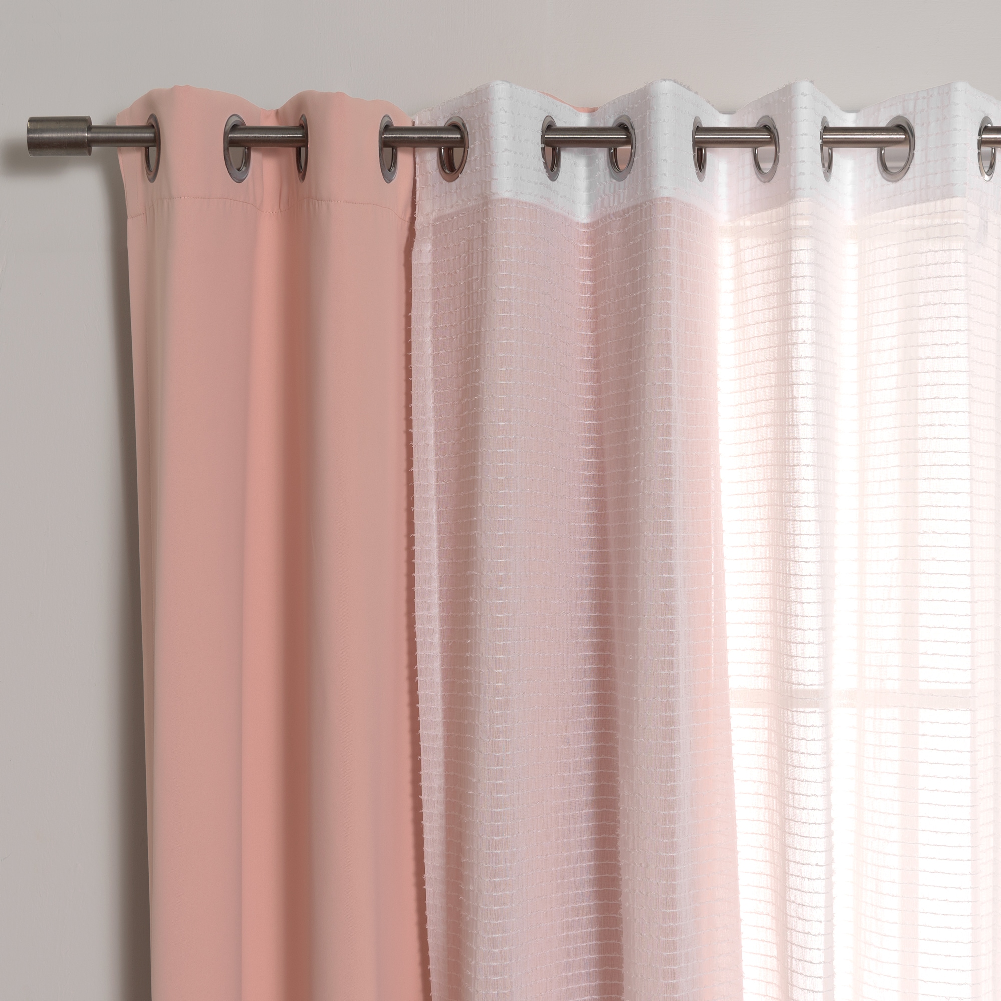 Best Home Fashion MM-STRIPE-96-BLUSH curtains - View #2