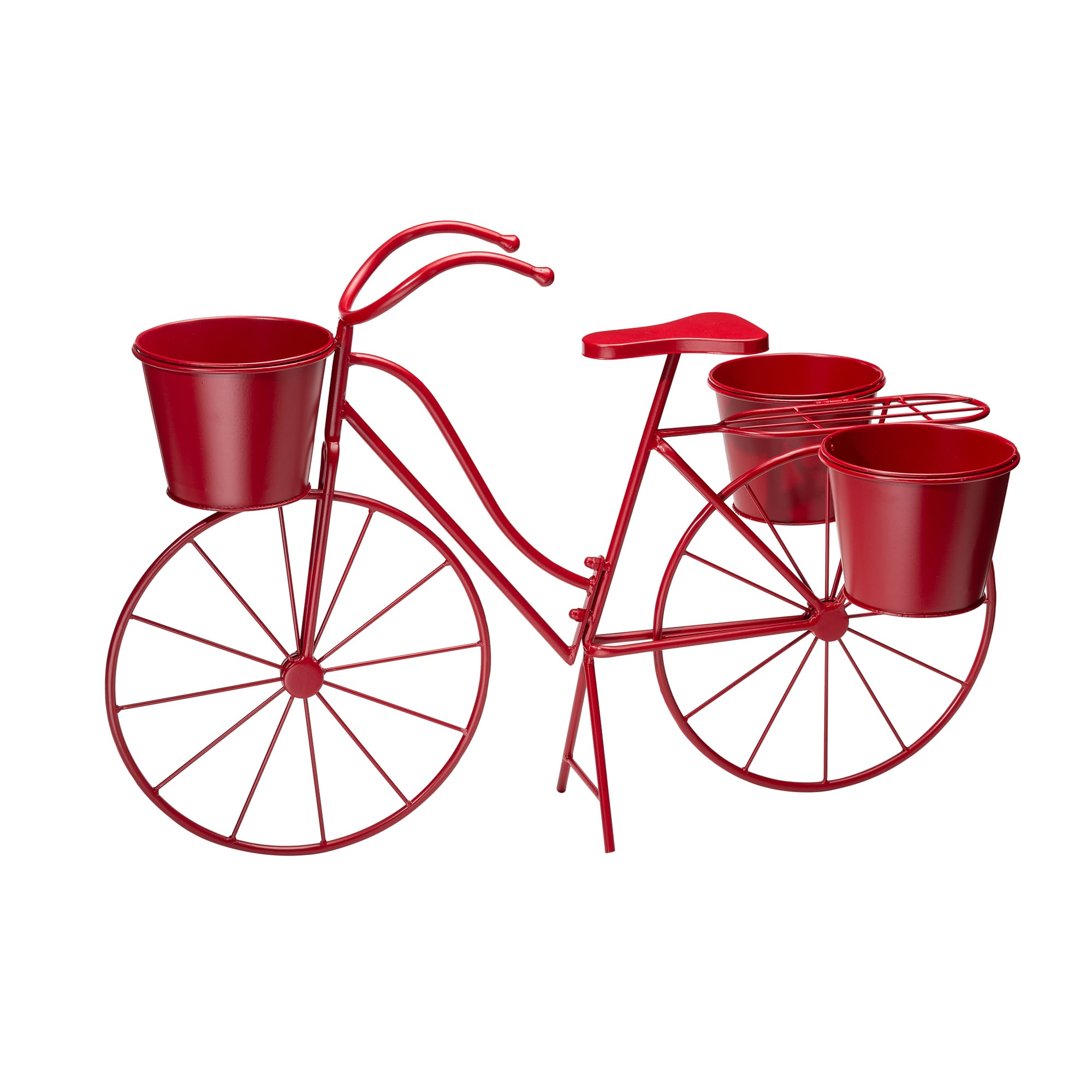Glitzhome 2007200028 28.75-in W Small Red Metal Indoor/Outdoor Planter Stand Included
