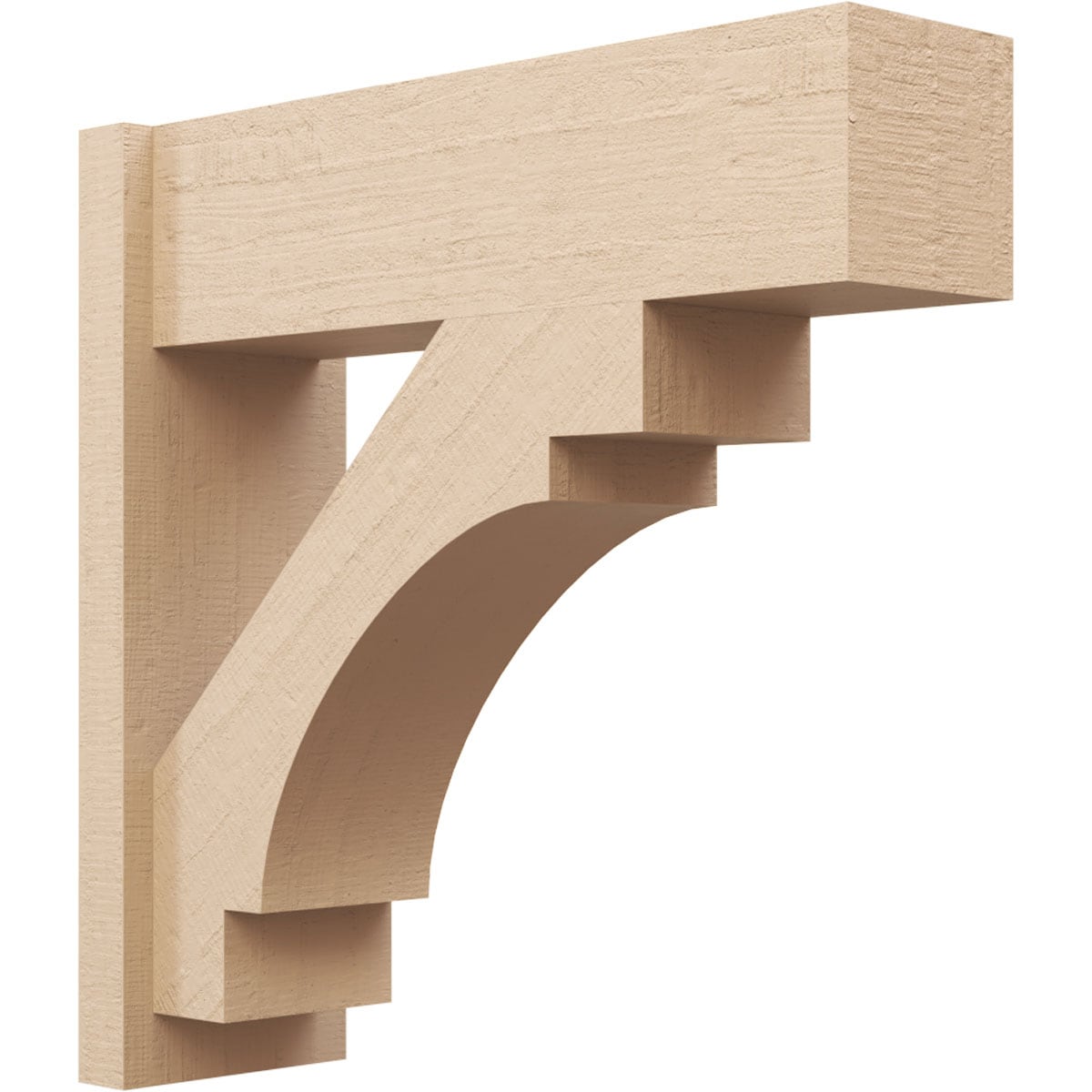 Ekena Millwork 2137086 Timberthane Rough Cedar Faux Wood Merced Block Outlooker 8-in W x 26-in D x 26-in H Primed Tan