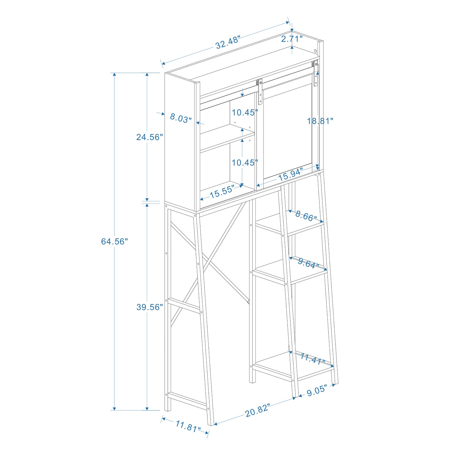 Forclover HYFE-7886GR Bathroom-Wall-Cabinets - View #8