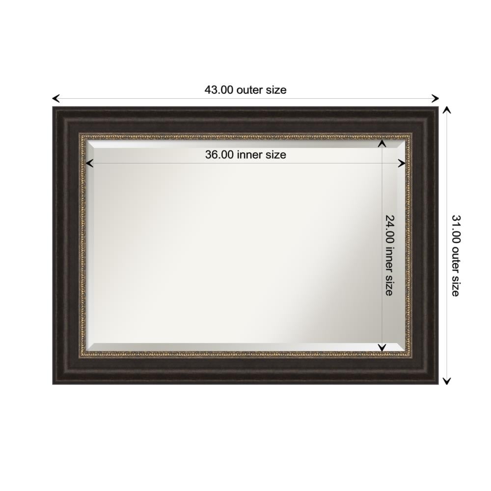 Paragon Bronze 43x31-inch Rectangular Wall Mirror with Beveled Edge