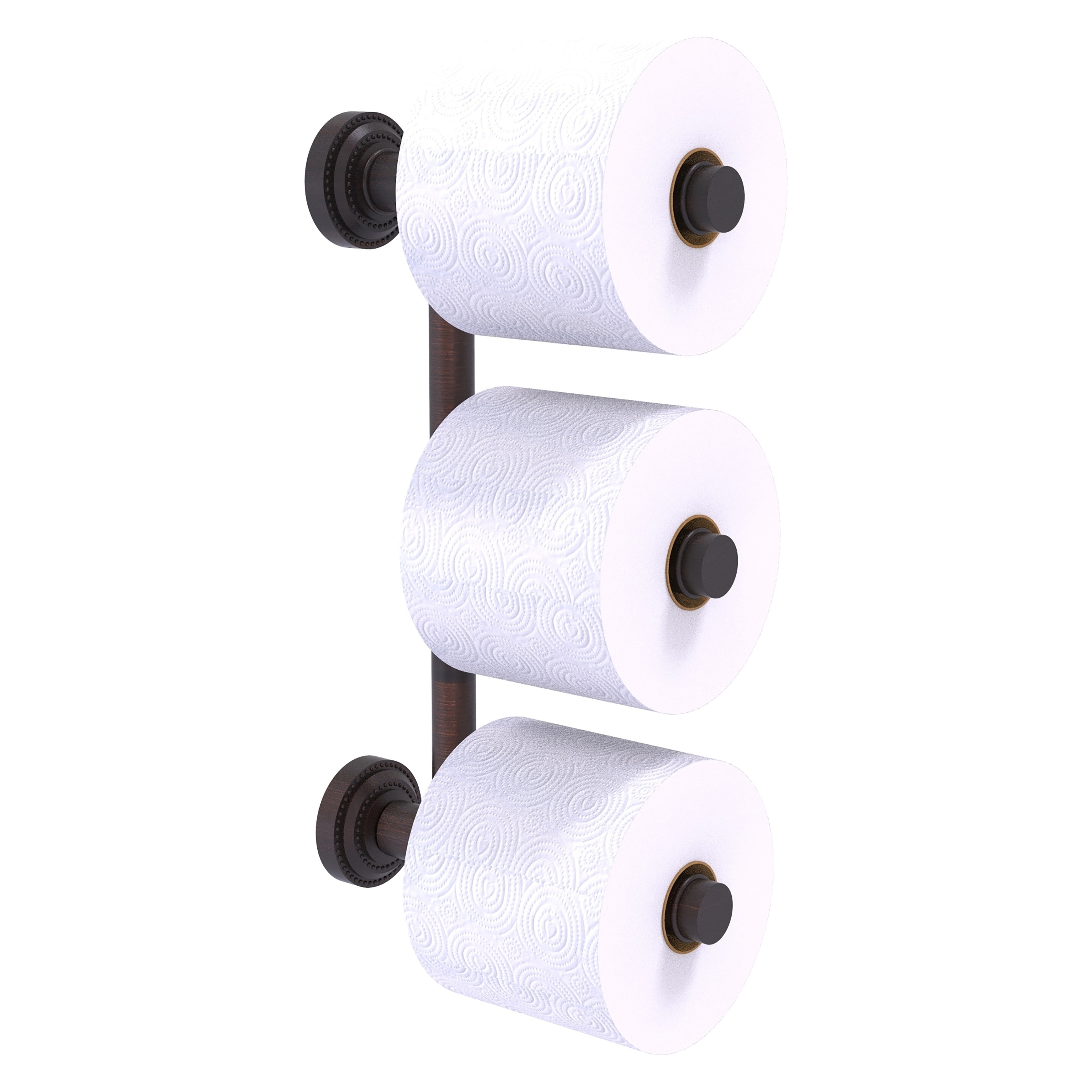 Allied Brass DT-24-3-VB Dottingham Venetian Bronze Wall mount Double post Toilet Paper Holder 3 -Rolls with Storage