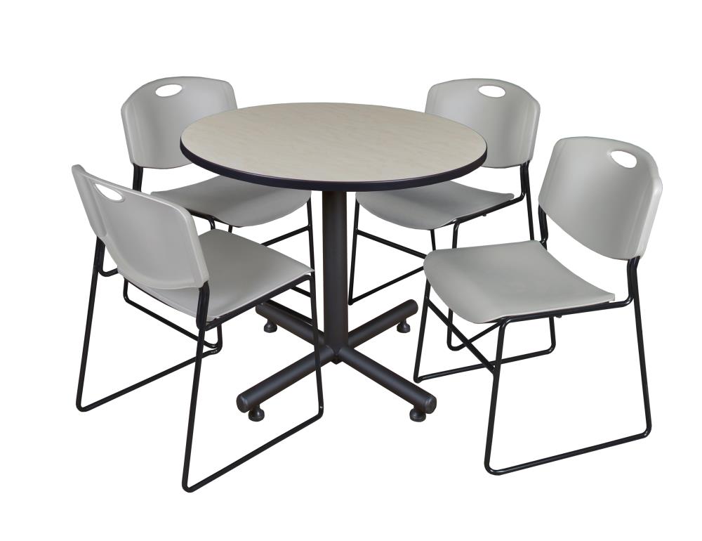 Regency TKB42RNDPL44GY Breakroom Off-white 4-Person Training Table (42-in W x 29-in H)