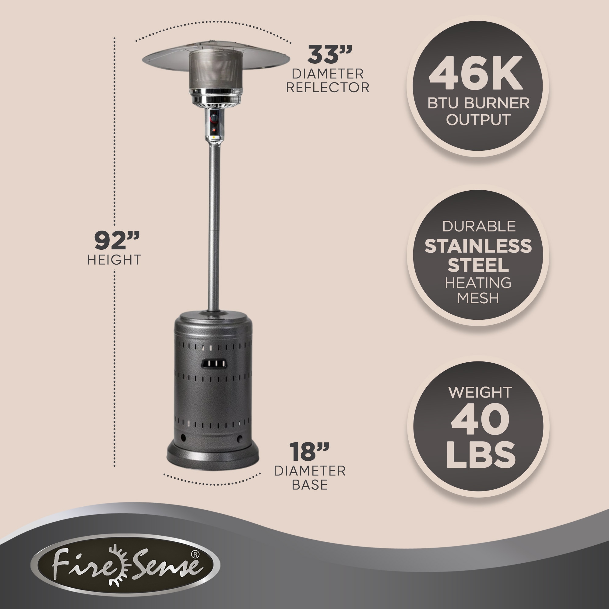 Fire Sense 62555 Outdoor-Gas-Patio-Heaters - View #8