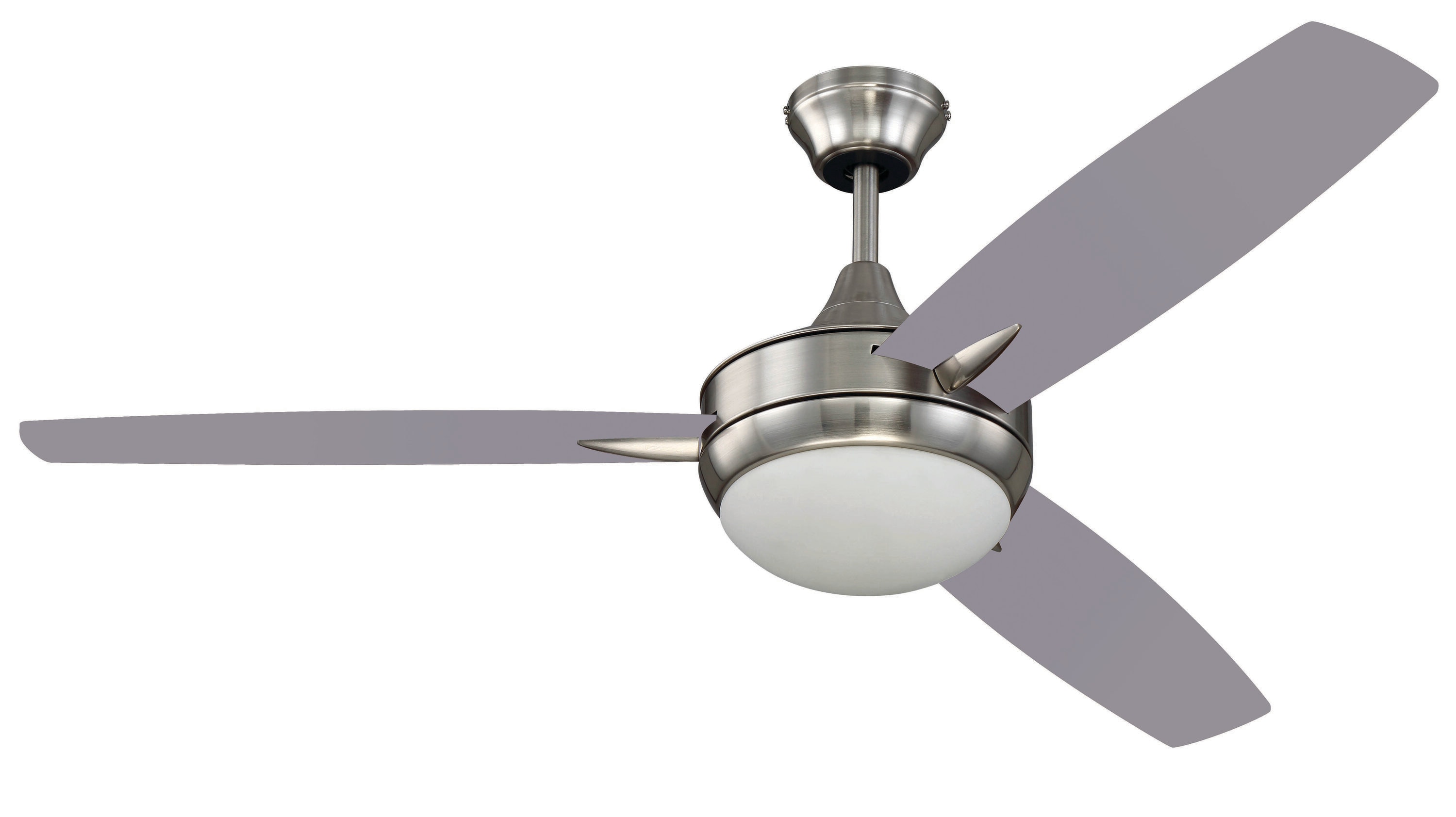 Craftmade TG52BNK3-52BN Targas 52-in Integrated LED Downrod or Flush Mount Brushed Polished Nickel with Brushed Nickel Blades Ceiling Fan With Light ( 3 -Blade )
