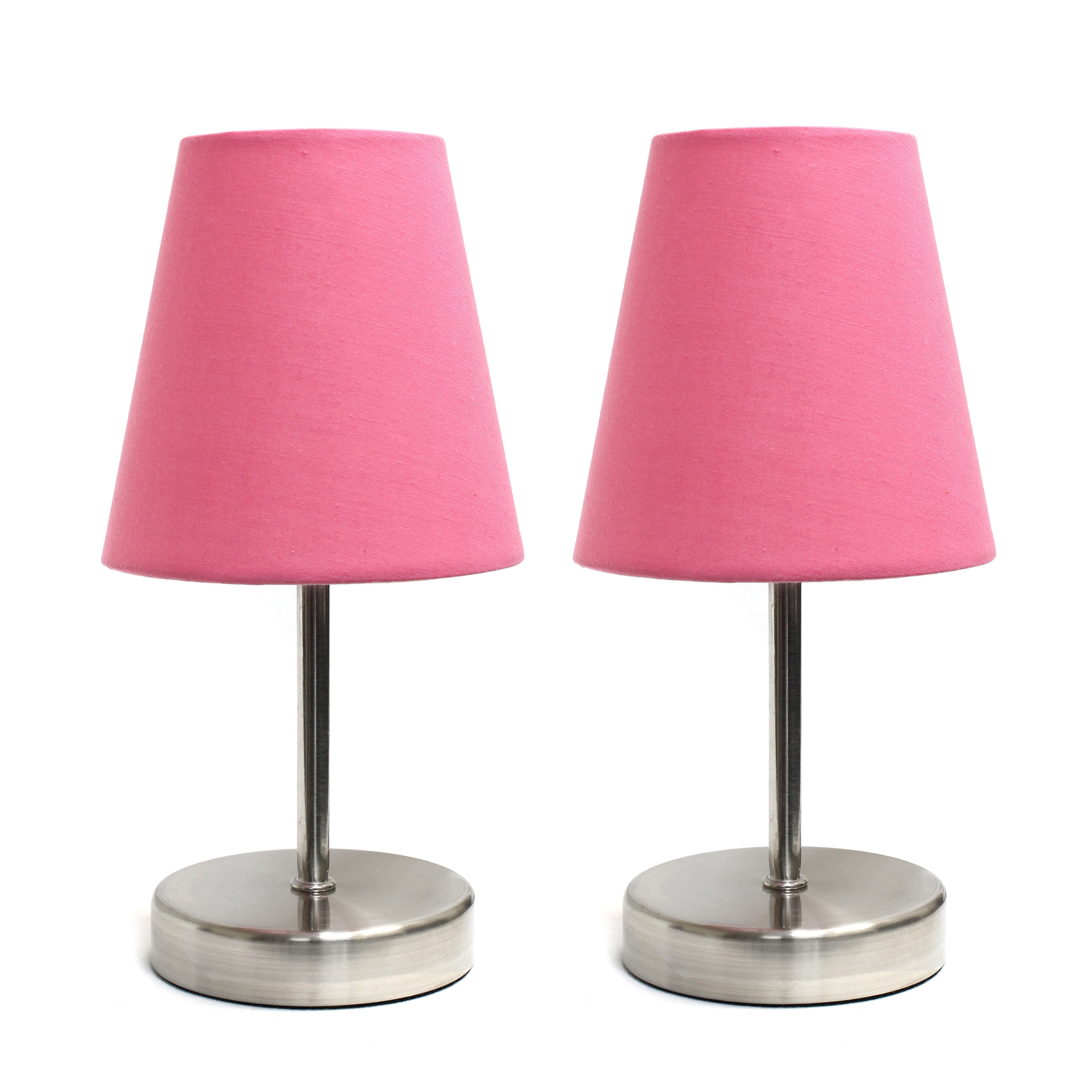 Simple Designs LT2013-PNK-2PK Traditional Candelabra base (E-12) Lamp Set with Pink Shades