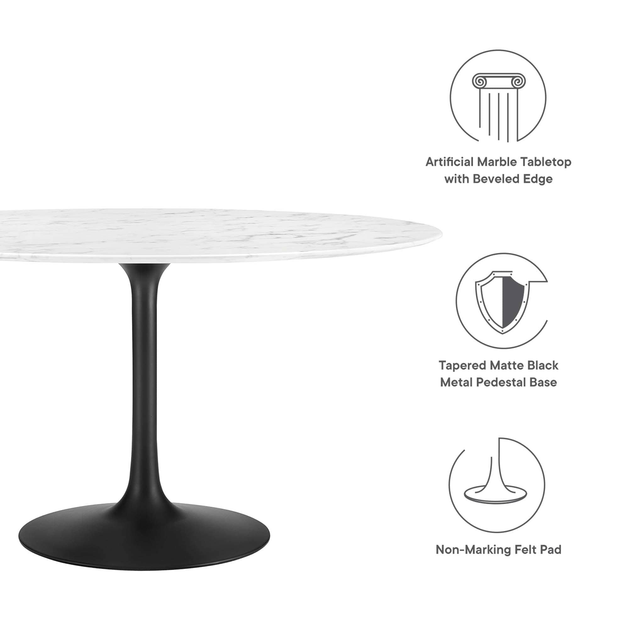 Modway EEI-3528-BLK-WHI Dining-Tables - View #2