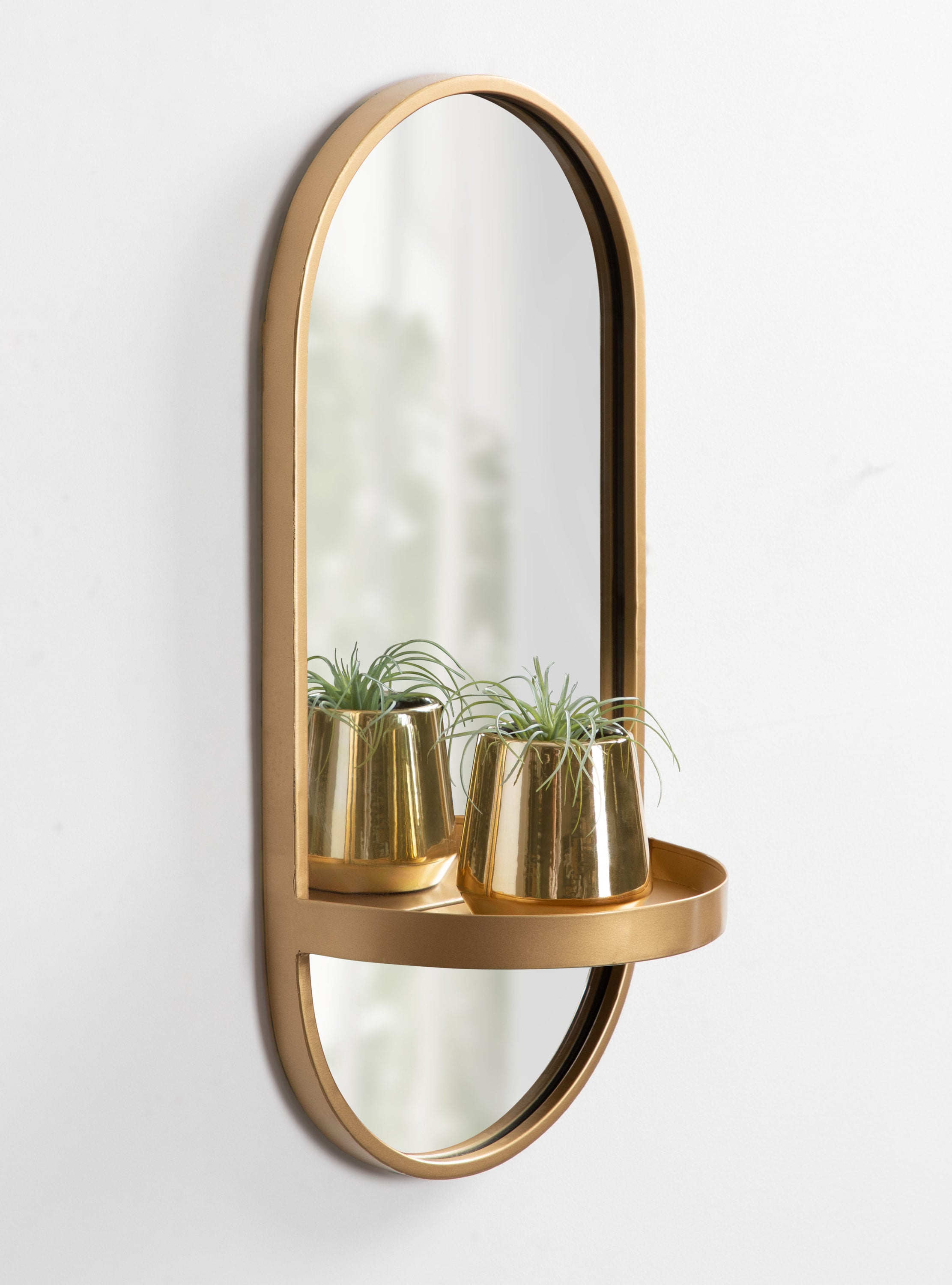 Kate and Laurel Estero 11-in W x 24-in H Oval Gold Framed Wall Mirror in  the Mirrors department at