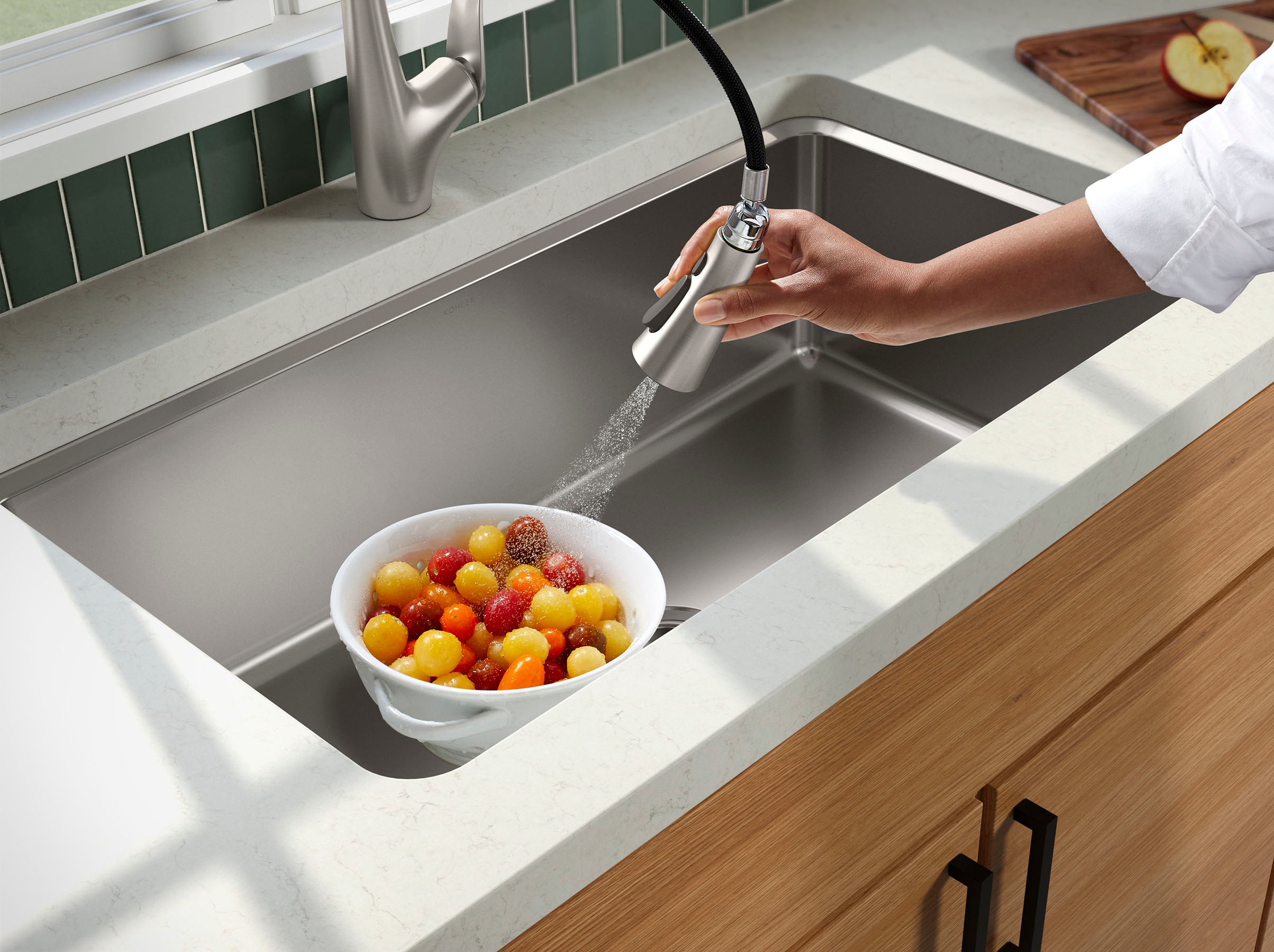 KOHLER Leto Vibrant Stainless Single Handle Pulldown Kitchen Faucet