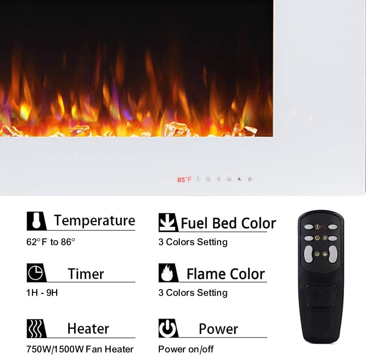 EdenDirect LW-WM60-WH Electric-Fireplaces - View #3