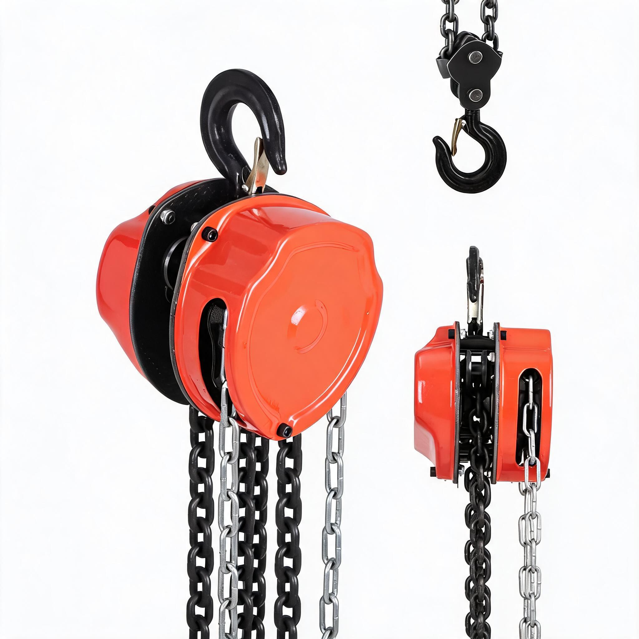 GarveeLife 3 Ton Hand Chain Hoist 6600 lbs Capacity G80 Galvanized Chain Manual Chain Block 10 FT Lift Height Heavy Duty Pulley Hoist for Garage Factory Warehouse Dock Orange
