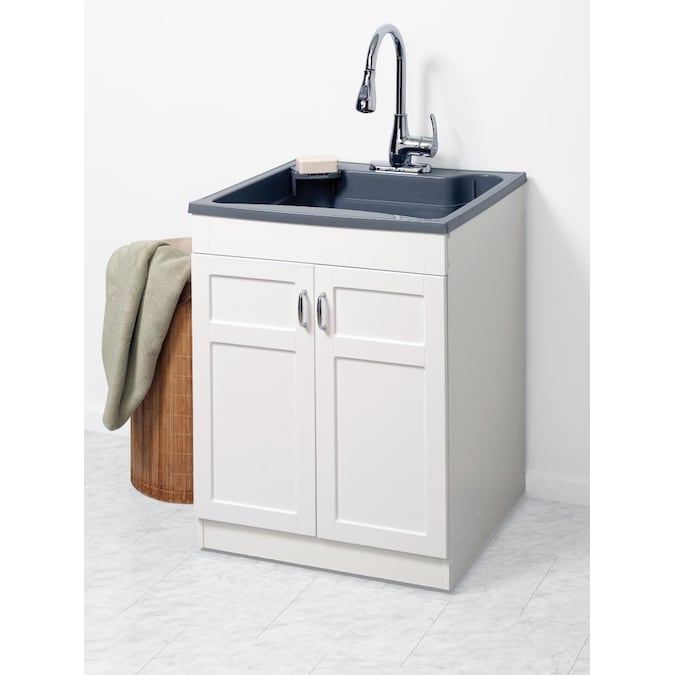 Zenna Home Gray Sink Lndry Cab Kit 8501 In The Utility Sinks Department At Com - Laundry Tub Bathroom Sink