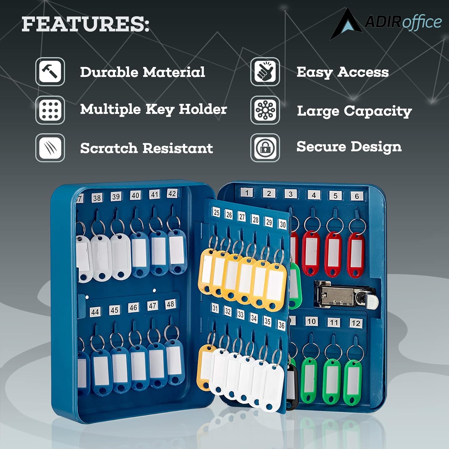 AdirOffice 682-48-BLU-689-PKG Key-Safes - View #7