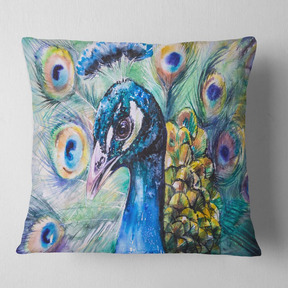 Designart CU13323-16-16 16-in x 16-in Blue Indoor Decorative Pillow