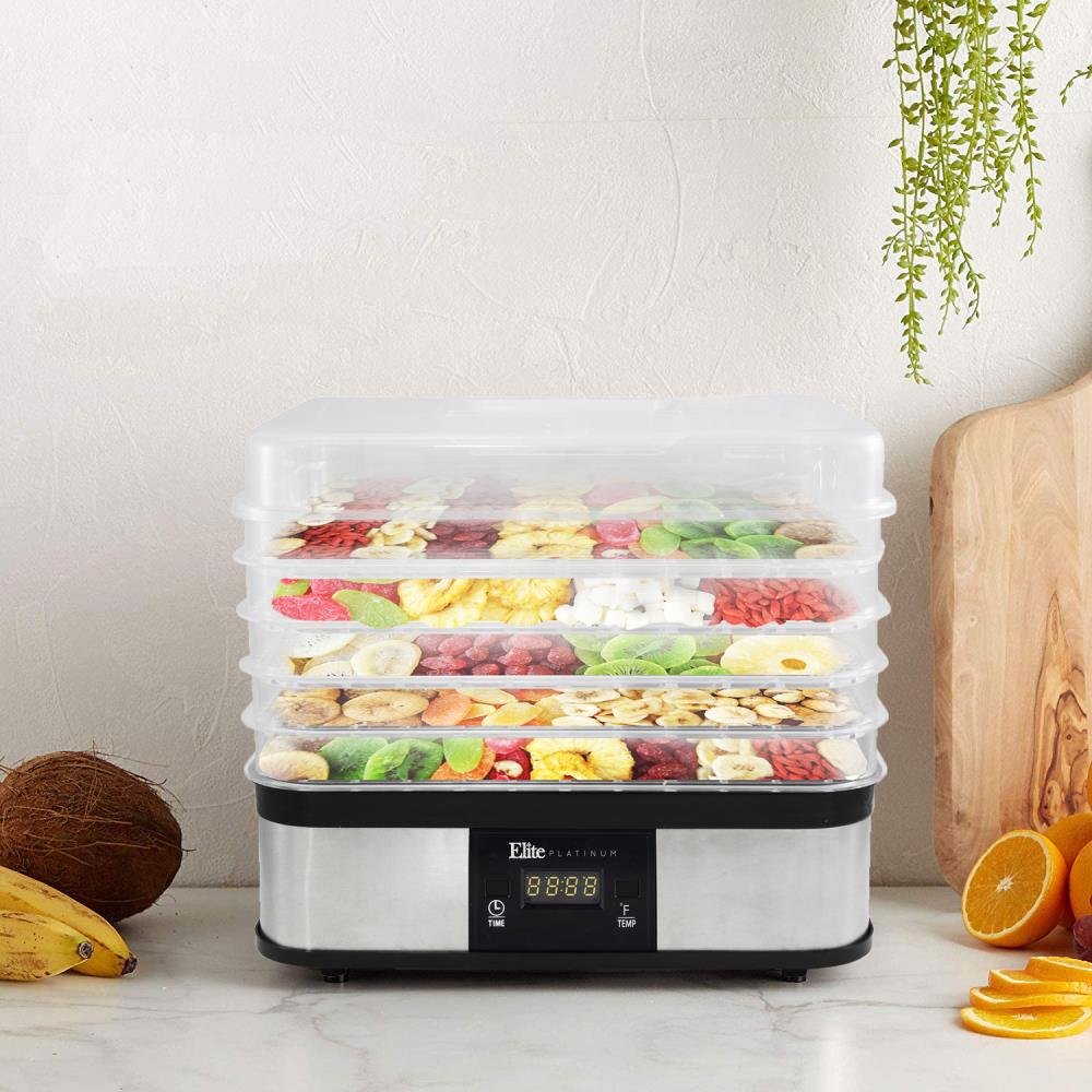 ChefWave 10 Tray Food Dehydrator with Stainless Steel Racks, Temp + Time  Control 