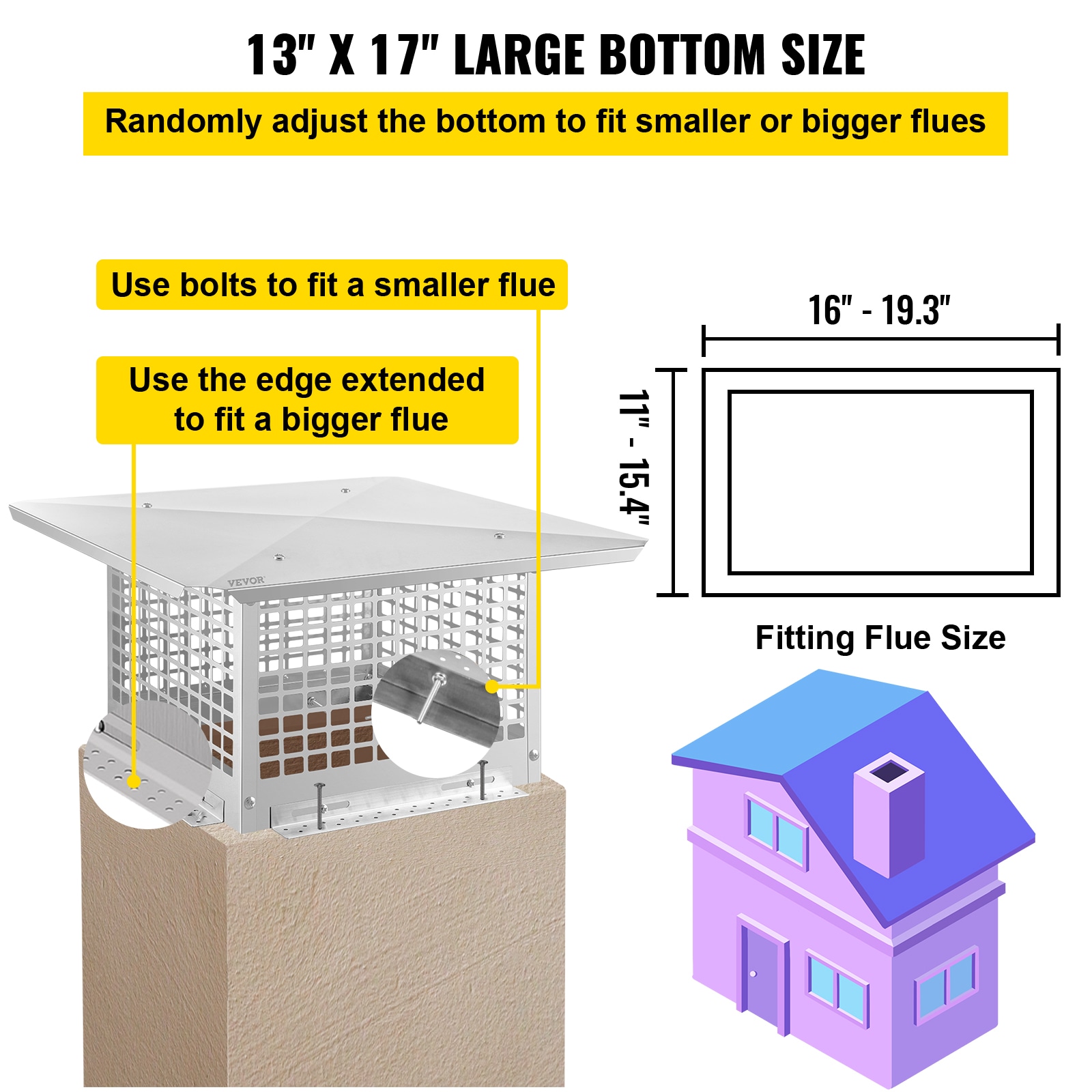 VEVOR YCZ13X17ZIUA1NN80V0 Chimney-Cap - View #4