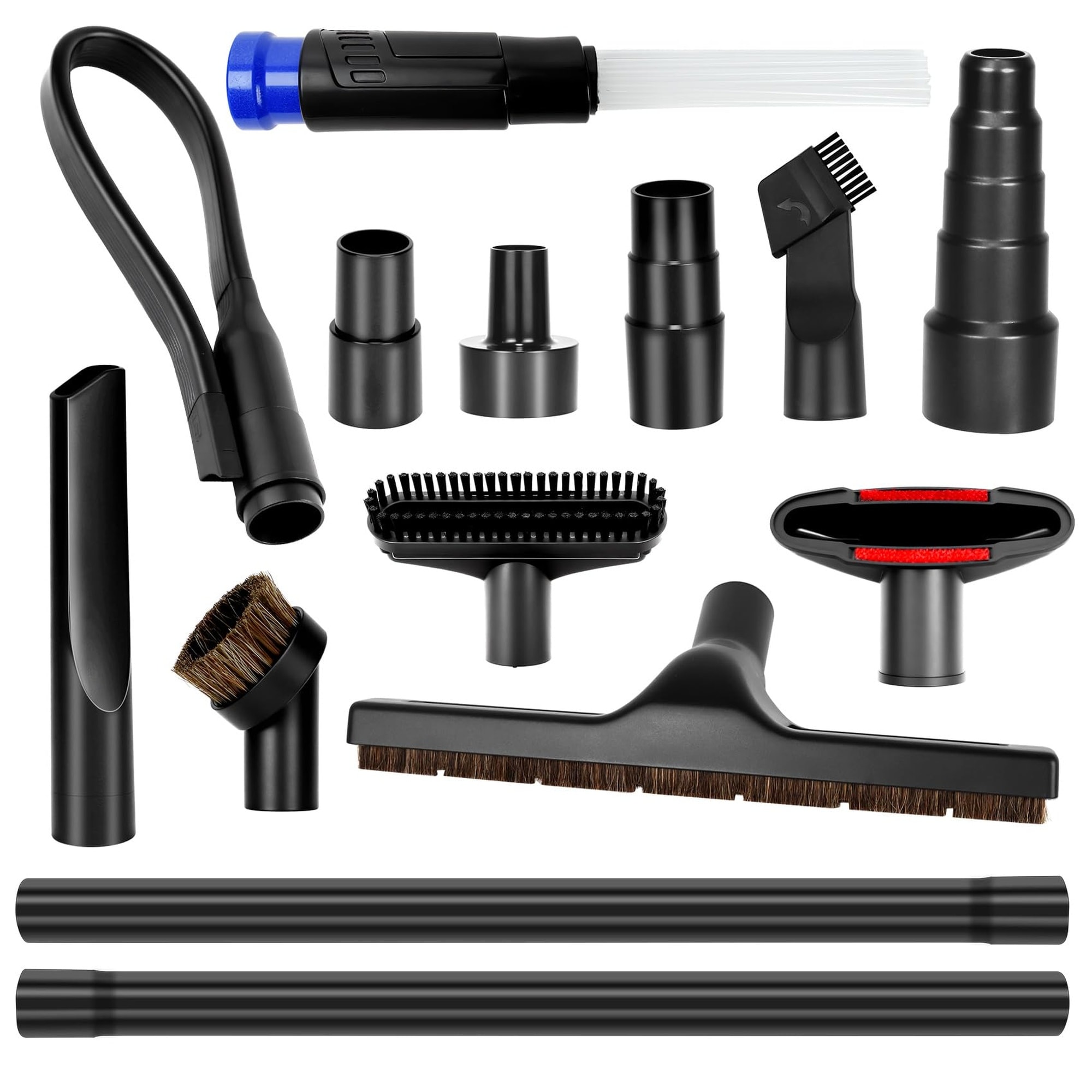 Angel Sar 14 Pcs Universal Vacuum Attachment for Wet Dry Vac with Extension Wand Hose Adapter Fit 2.5 1.25 1.875 in for Shop Vac