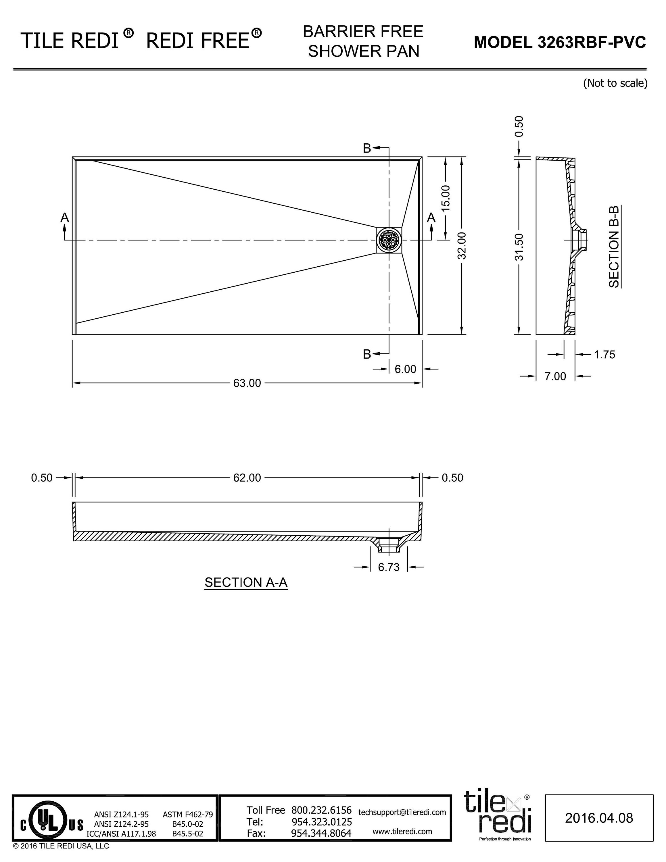 Tile Redi 3263RBF-PVC Shower-Floors - View #9