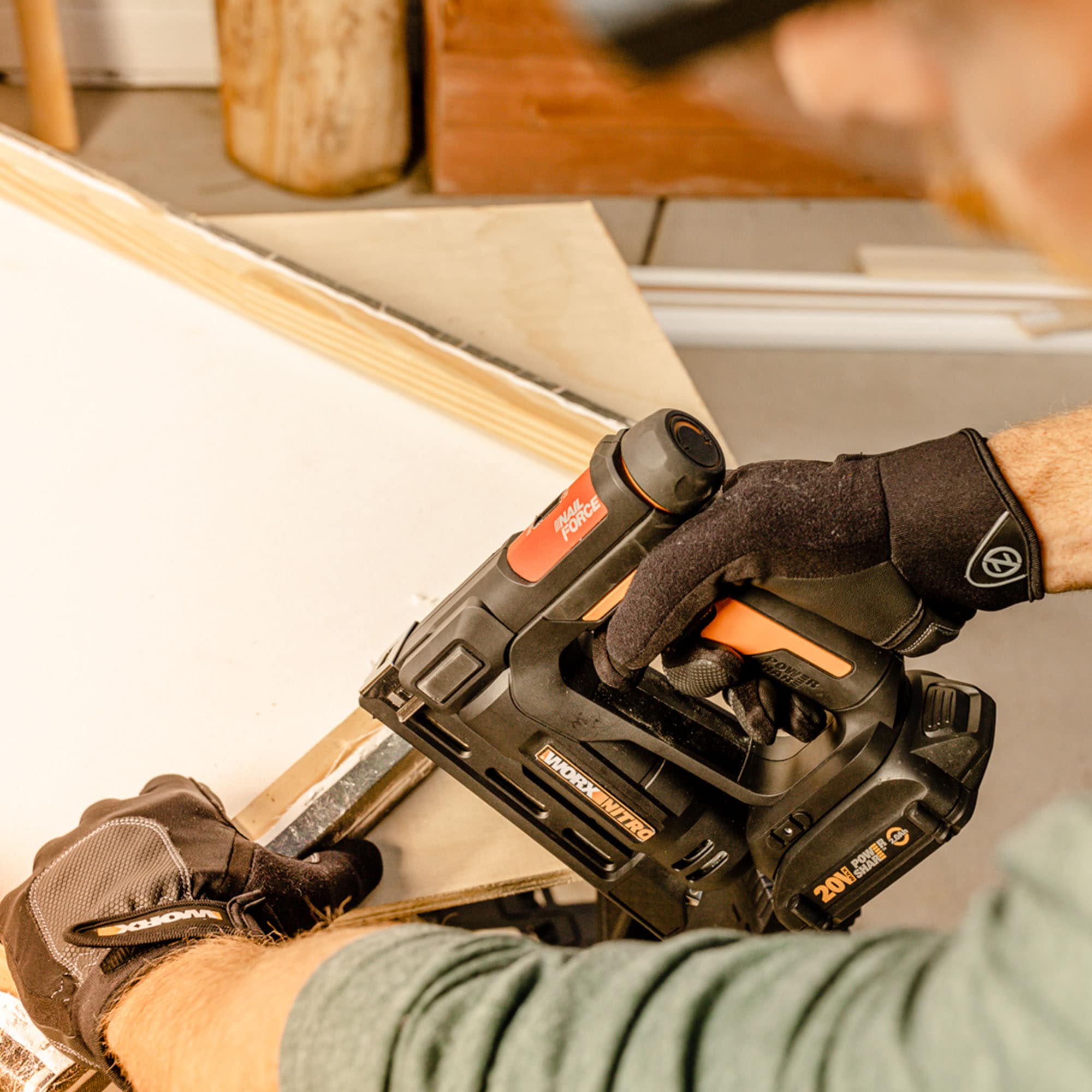 WORX Power Share 3 8 in Cordless Electric Staple Gun in the