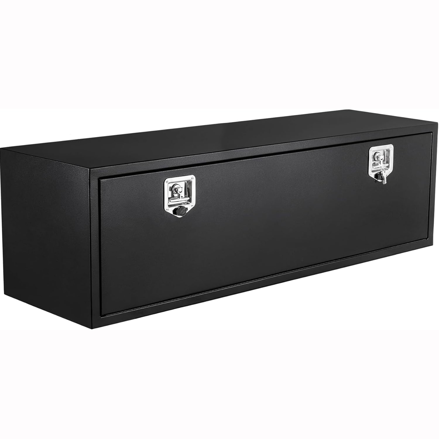 Assile 60-18-18 Inch Black Steel Underbody Truck Box - Heavy-Duty Diamond Plate Tool Box Waterproof for Pickup Truck Van Trailer