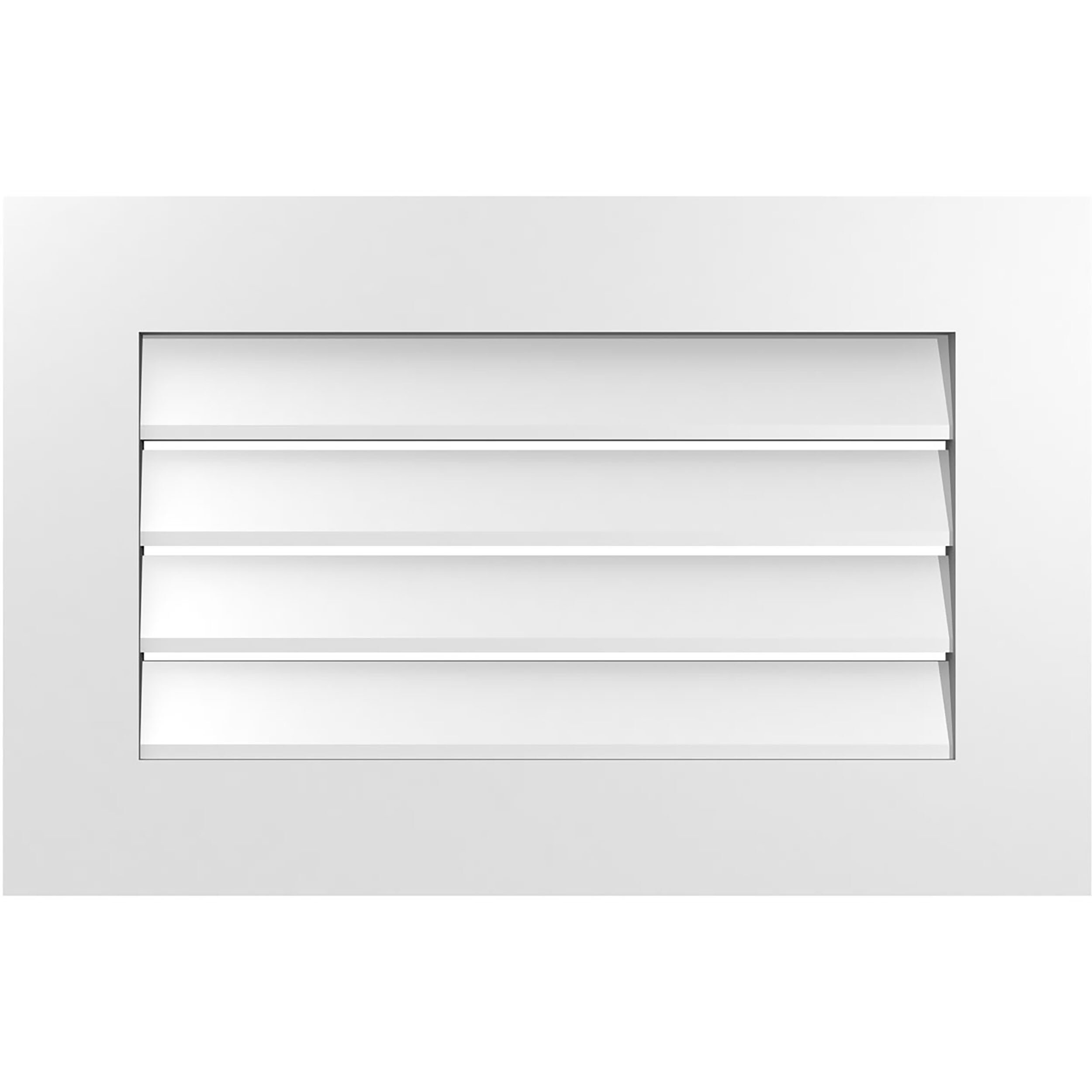 Ekena Millwork GVPVE28X1801SF 28-Inches x 18-Inches Off-white Rectangle PVC Gable Louver Vent