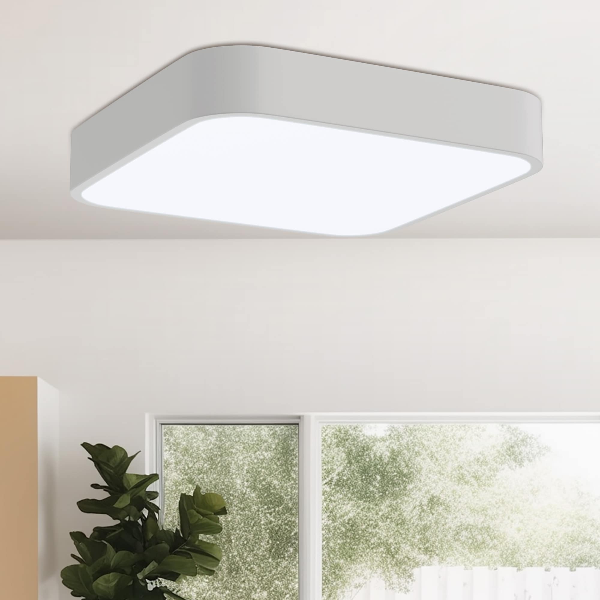 YANSUN L-CL036 1.0 -Light 11.8-in Matte White Flush Mount Light