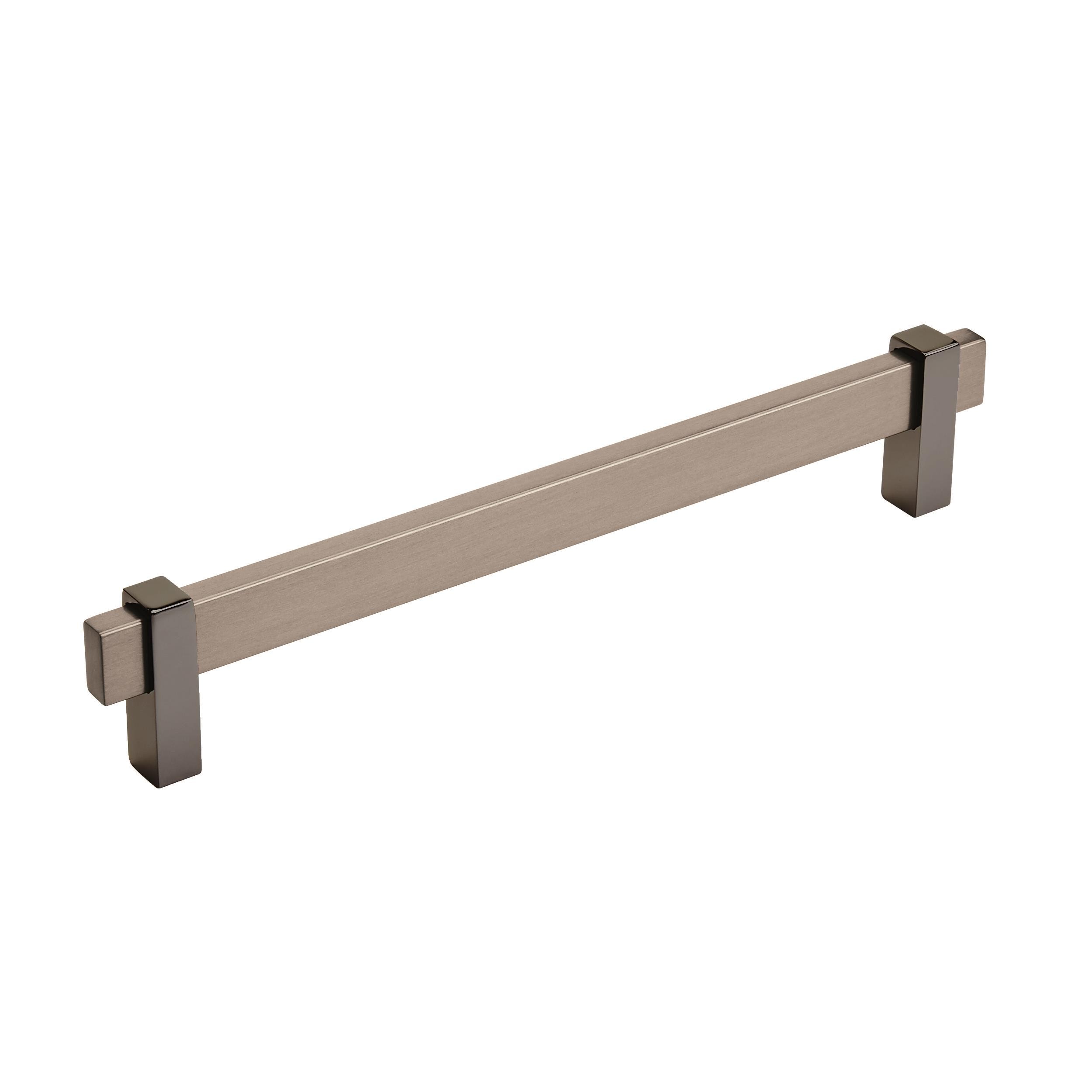 Amerock BP36725BBNBN Mulino 7-9/16-in , 192mm Center to Center Black Brushed Nickel/Black Nickel Rectangular Bar