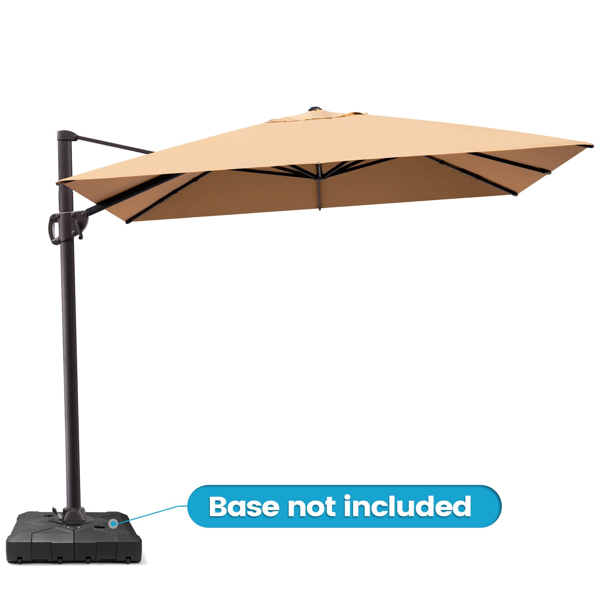 Crestlive Products CL-PU059TAN 12-ft Aluminum Tan Slide-tilt Cantilever Patio Umbrella