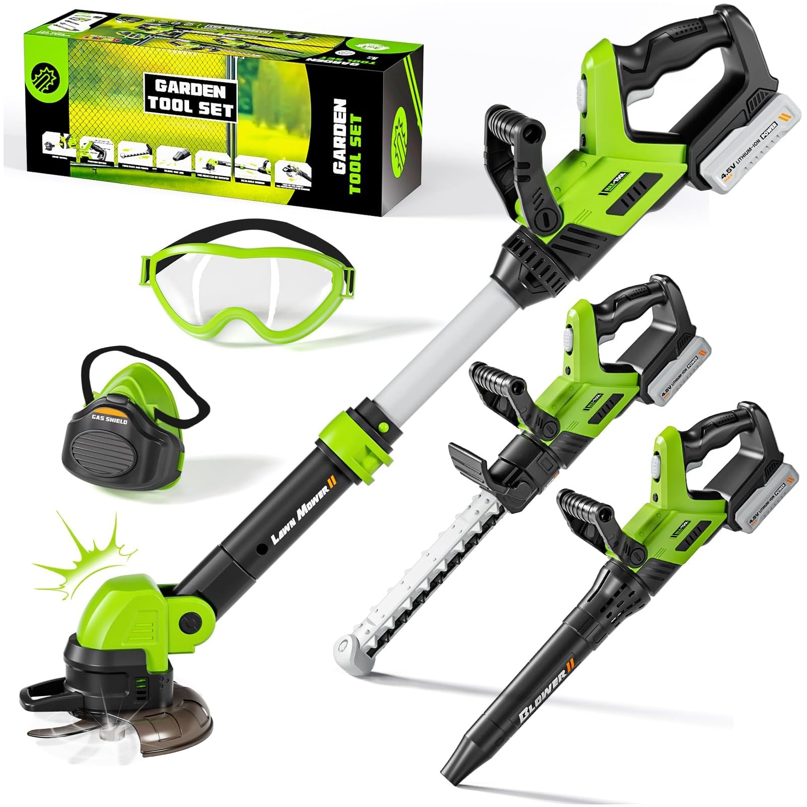 Misopily 3 in 1 Kids Garden Tool Set with Weed Wacker Leaf Blower