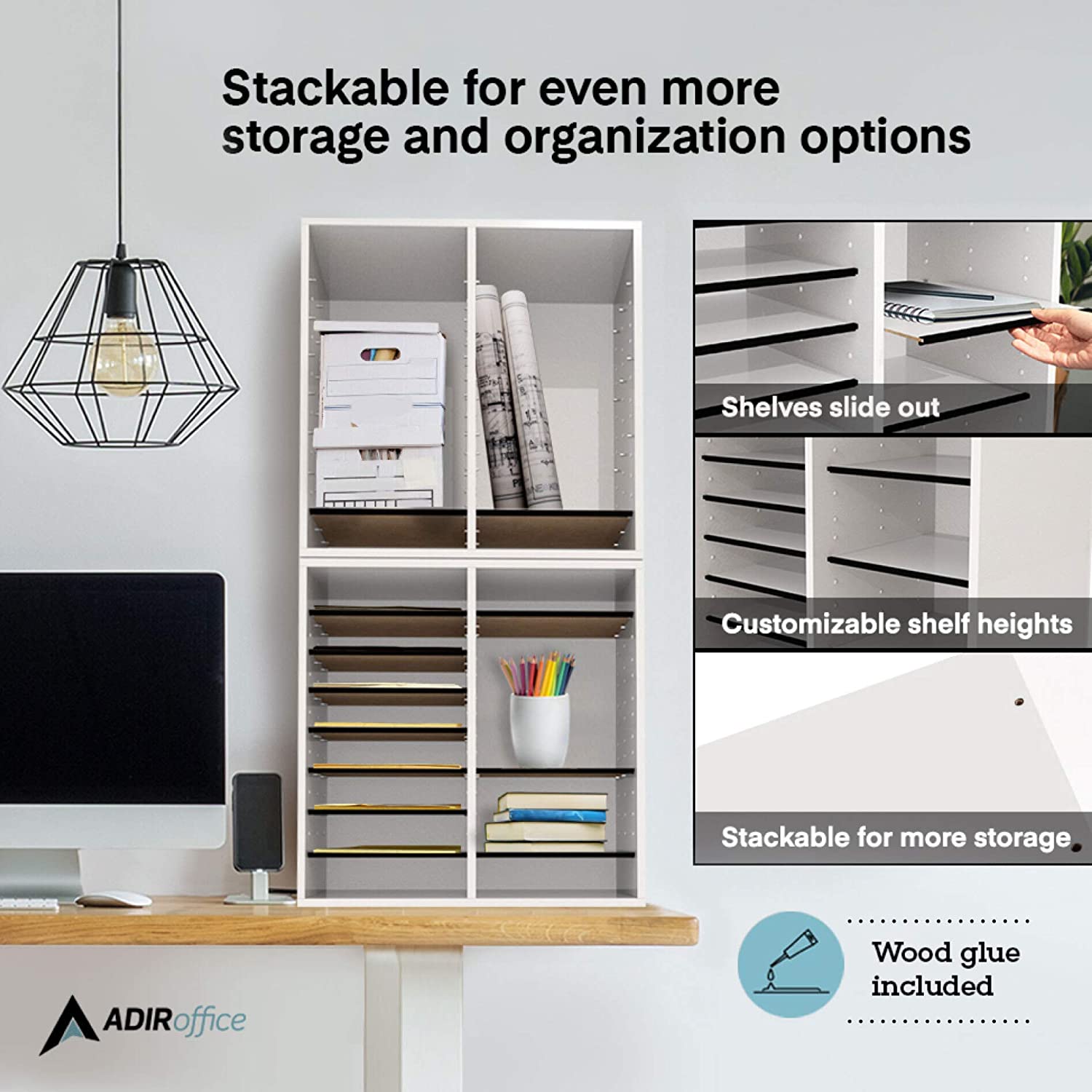 AdirOffice 500-16-WHI-KIT1 Office-Accessories - View #2