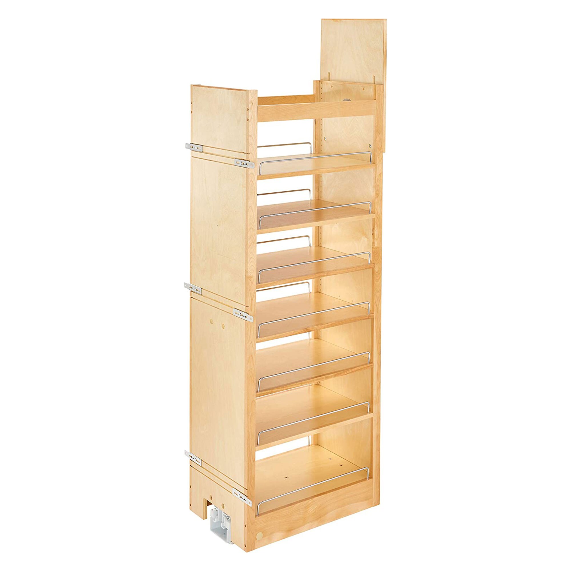 Rev-A-Shelf Wood Tall Cabinet Pull Out Pantry Organizer w/Soft Close, Light  Brown