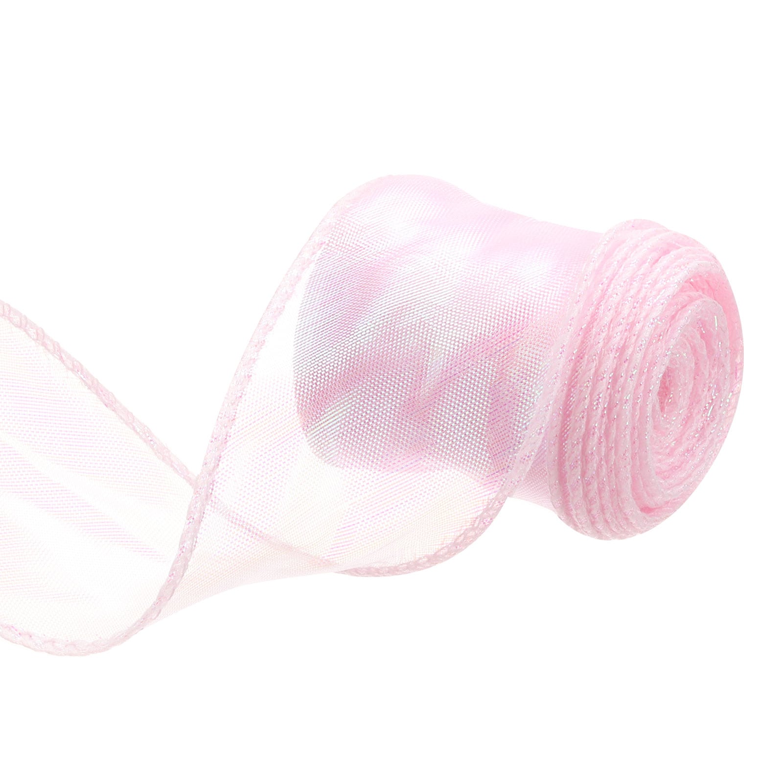 Unique Bargains 1 1/2 Inch Wide Sparkly Sheer Wired Organza Ribbon ...