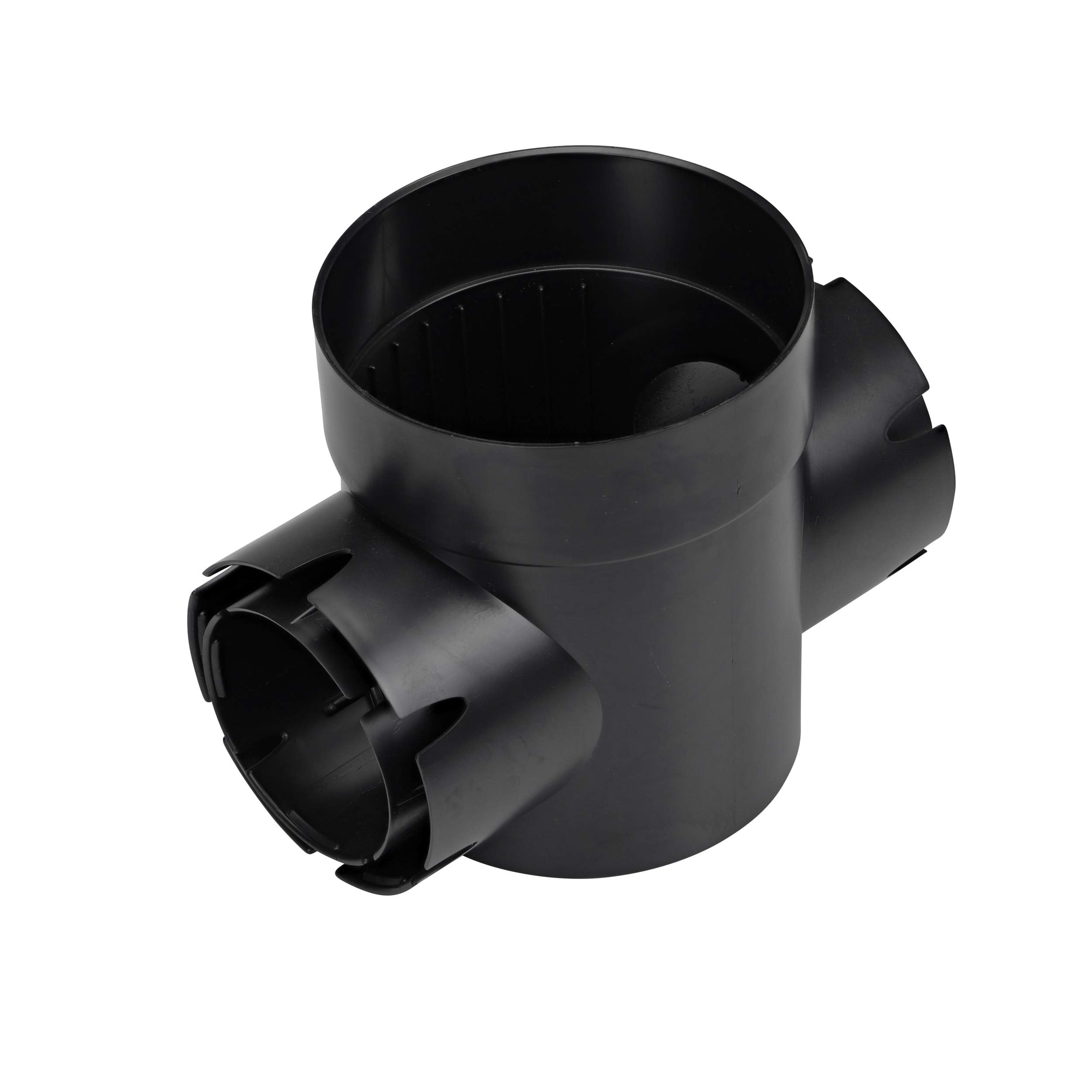 ITW Brands NDS 201 Round Spee-D Catch Basin Drain 2 Outlets Connects to 3-Inch and 4-Inch Drain Pipes Manages Light Water Flows 6-Inch Plastic Black