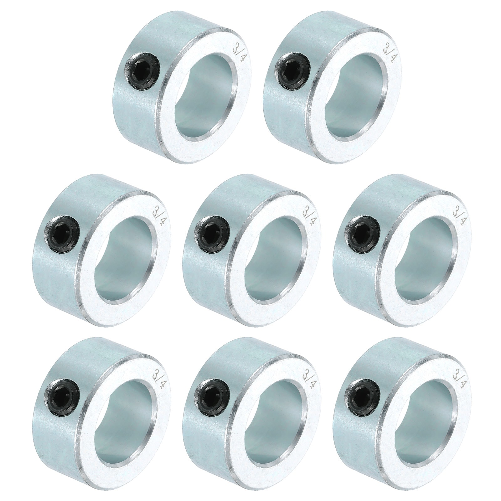 Unique Bargains 8pcs Set Screw Collars 3/4inch Bore Carbon Steel Shaft Collars 1-1/4inch OD 9/16inch Width Lock Axle Collar Clamp for Linear Rod Shaft Guide