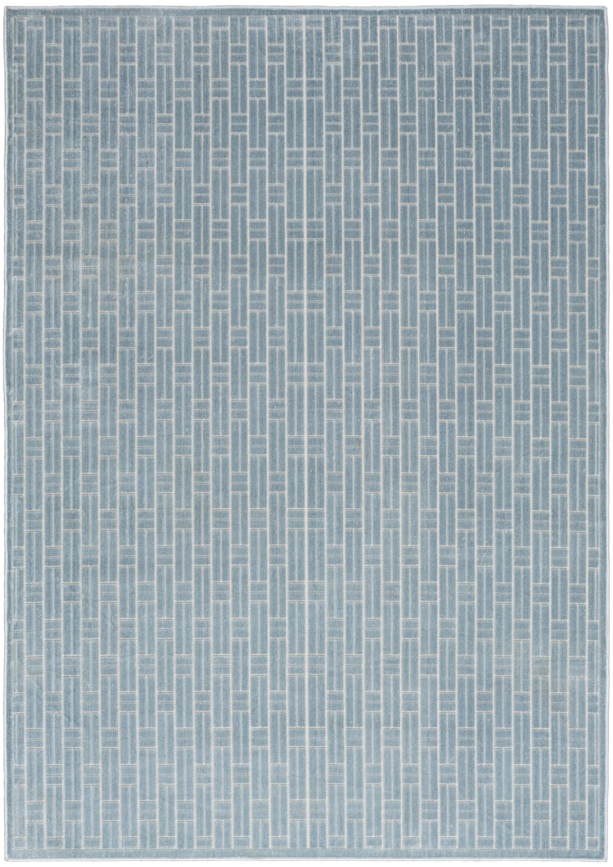 Home Washable Charm 5 x 7 ft Blue Ivory Indoor Area Rug