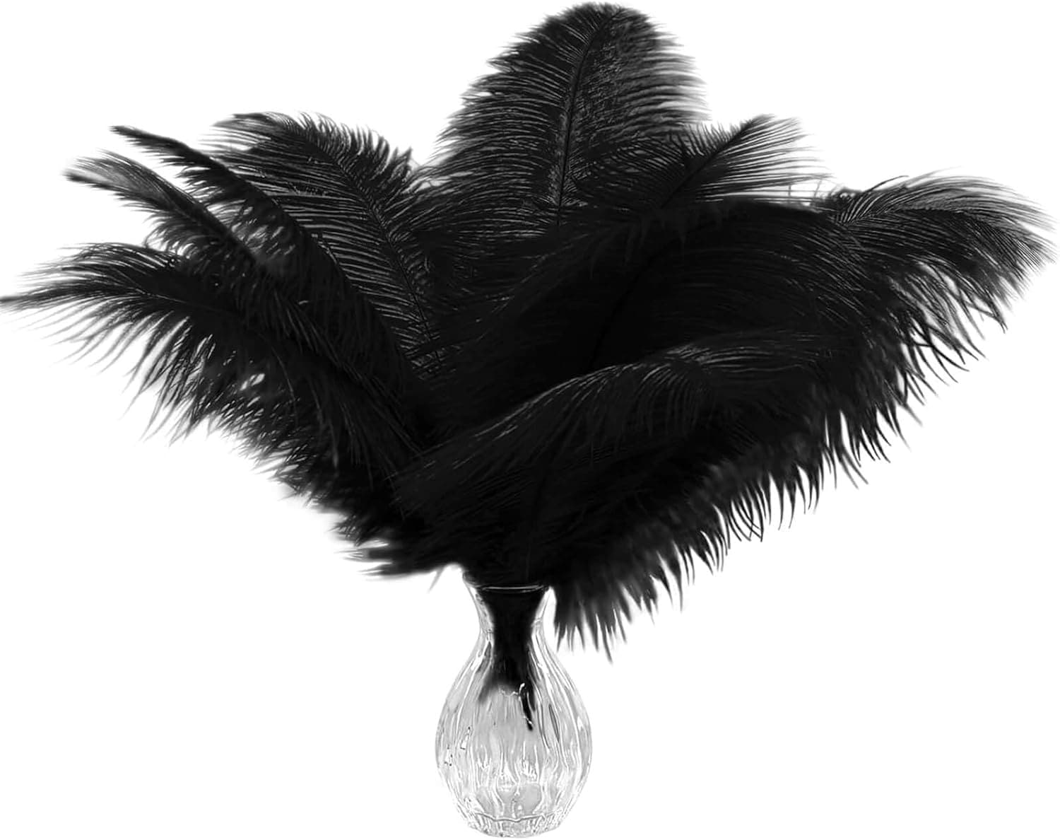Afoxsos 20 pcs Natural Black Ostrich Feathers 12 to 14 inch Bulk for DIY Clothes Decoration Gatsby Theme Wedding Party Centerpieces Table Decor #L05AF09047