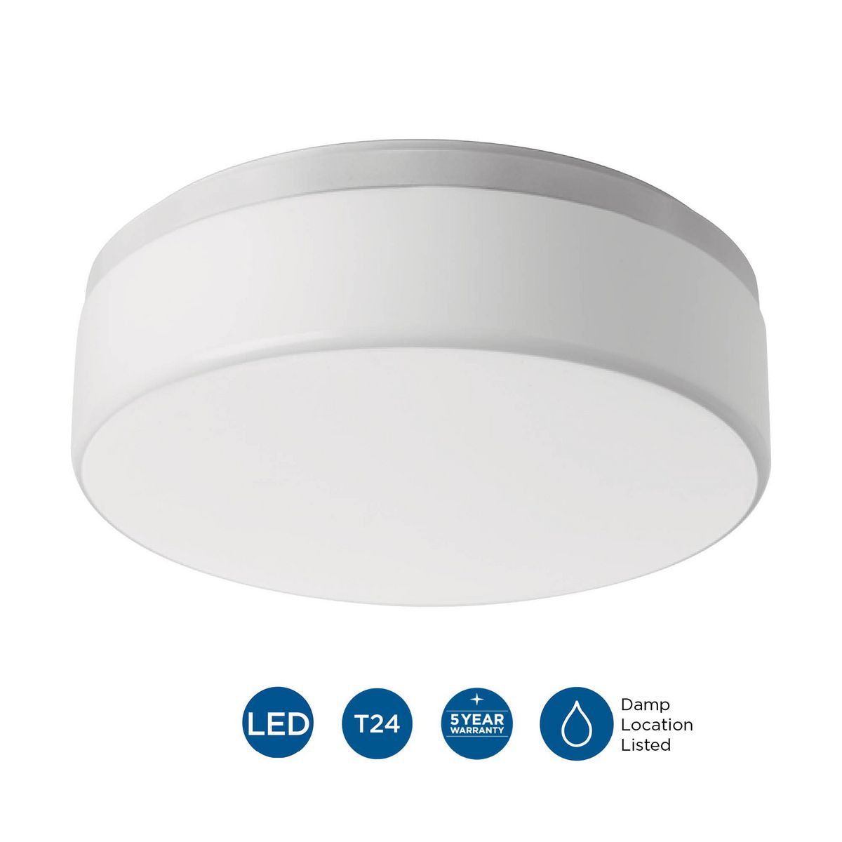 Maier 14" White Glass LED Drum Flush Mount Light