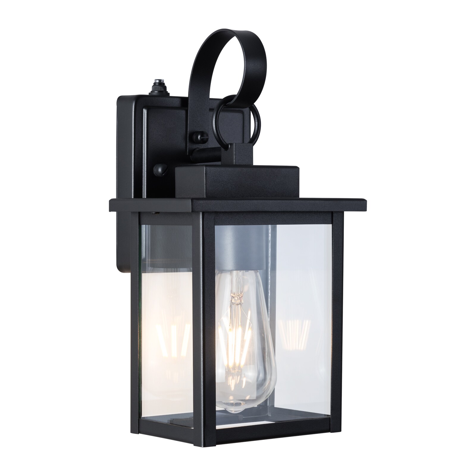 Matte Black 12" Outdoor Wall Sconce with Clear Glass