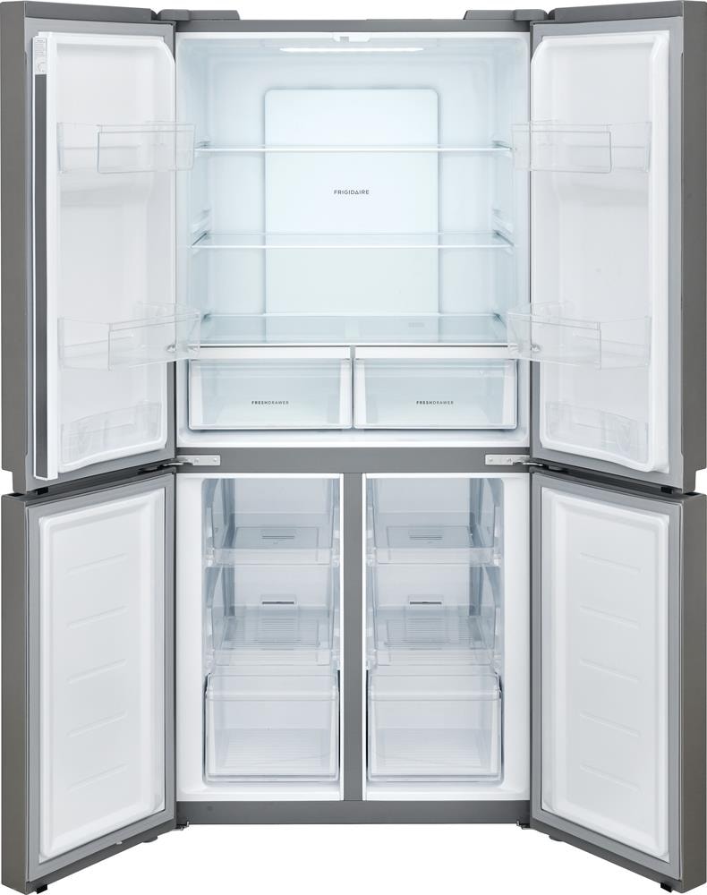 frigidaire 17.4 cu ft bottom freezer refrigerator brushed steel