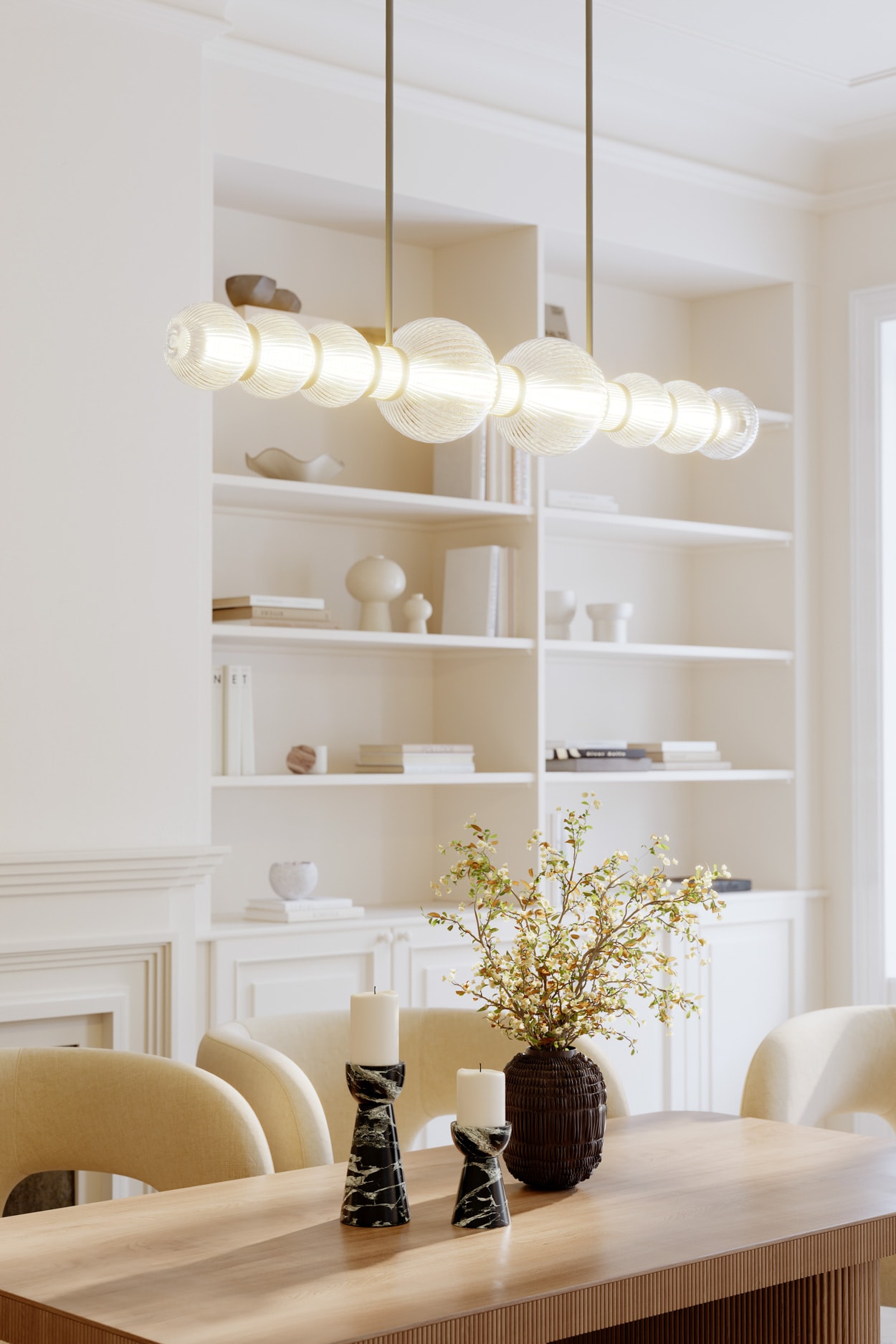 Minka Lavery Cordel 19 -Light Satin Brass LED Ribbed glass Steel Chandelier