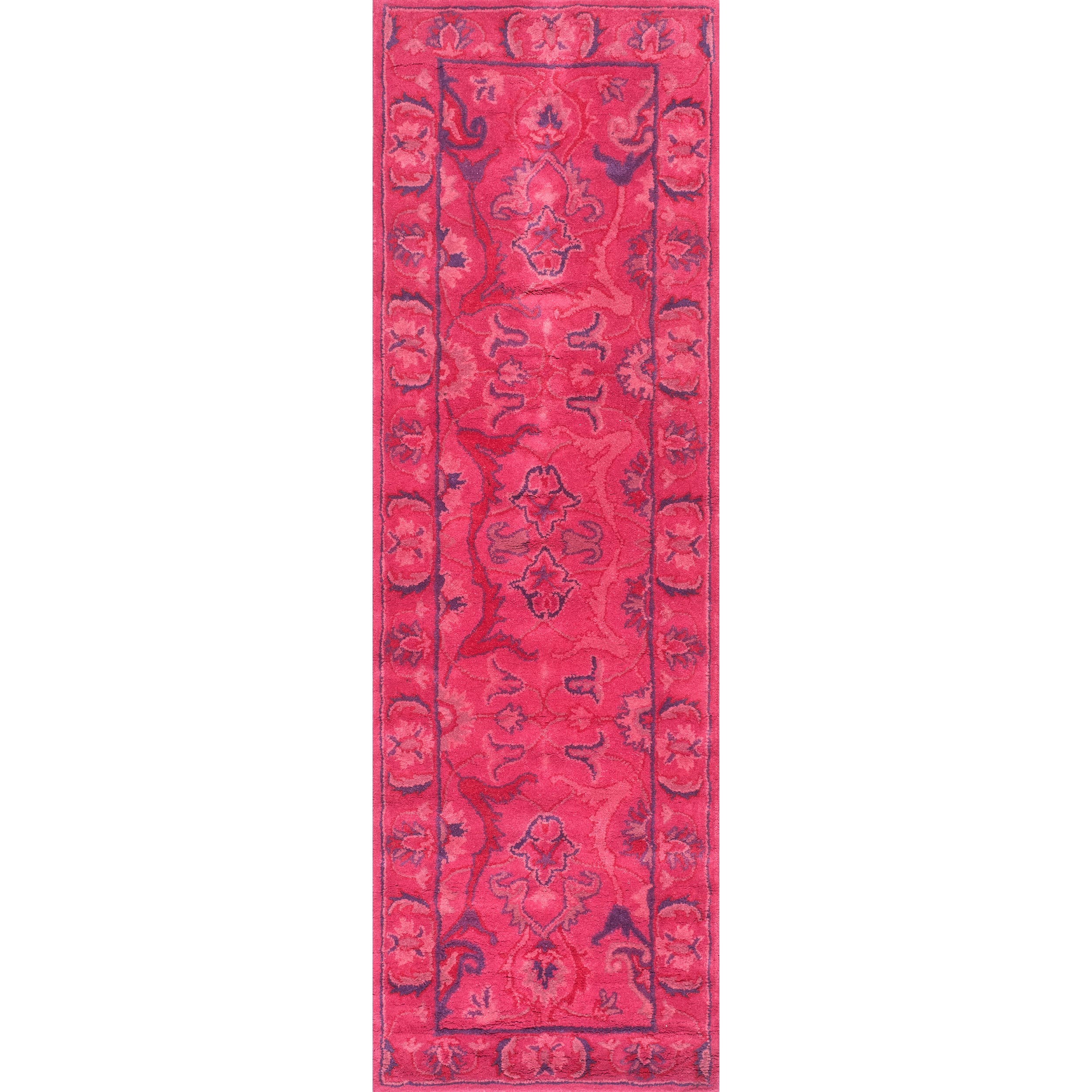 nuLOOM SPRE31A-26012 Remade 2 x 12 (ft) Tufted Wool Pink Rectangular Indoor Vintage Runner rug