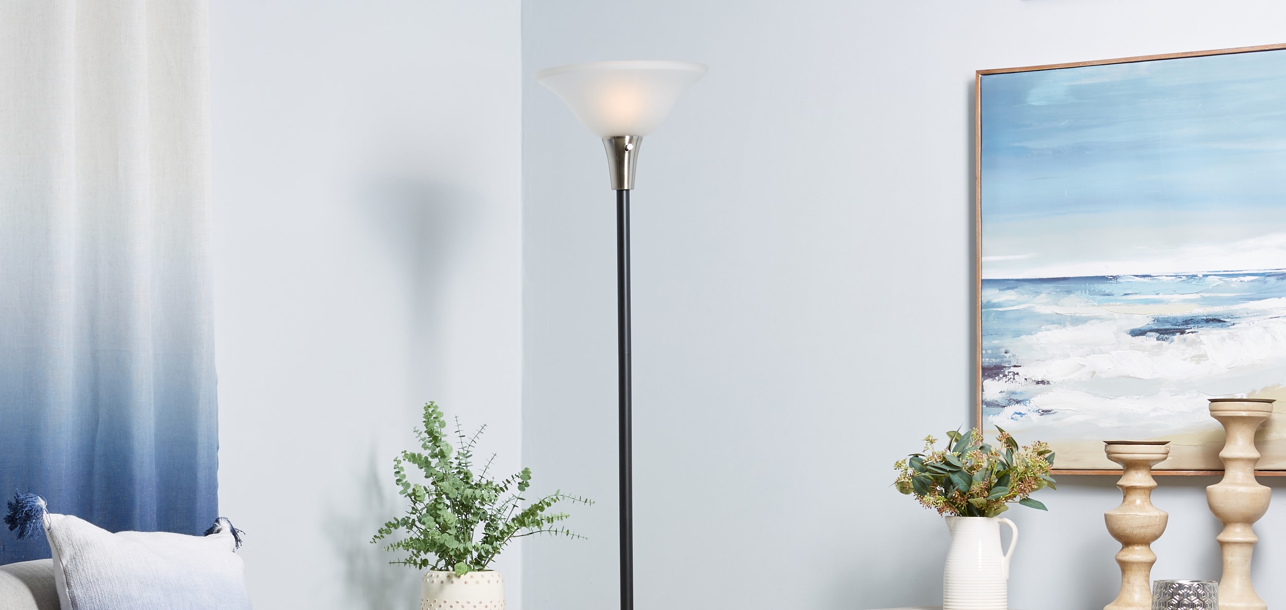 allen + roth 72.36-in Oil-Rubbed Bronze Torchiere with Reading Light Floor  Lamp in the Floor Lamps department at