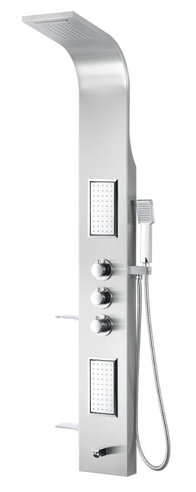 ANZZI SP-AZ8094 Mesmer Brushed steel 5.8-Inches Waterfall Shower Panel System with 3-way Diverter ( Thermostatic Valve Included )