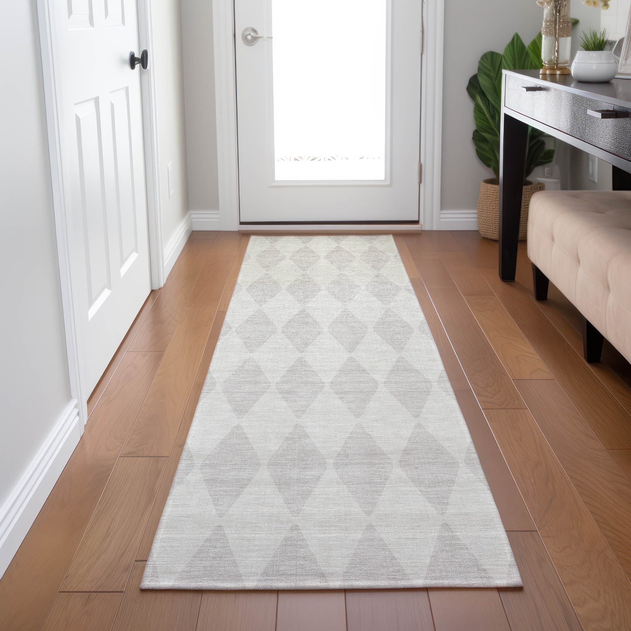 Addison Rugs ACN578IV2X8 Chantille ACN578IV 2 x 7 (ft) Polyester Ivory Rectangular Indoor/Outdoor Geometric Machine washable Area rug
