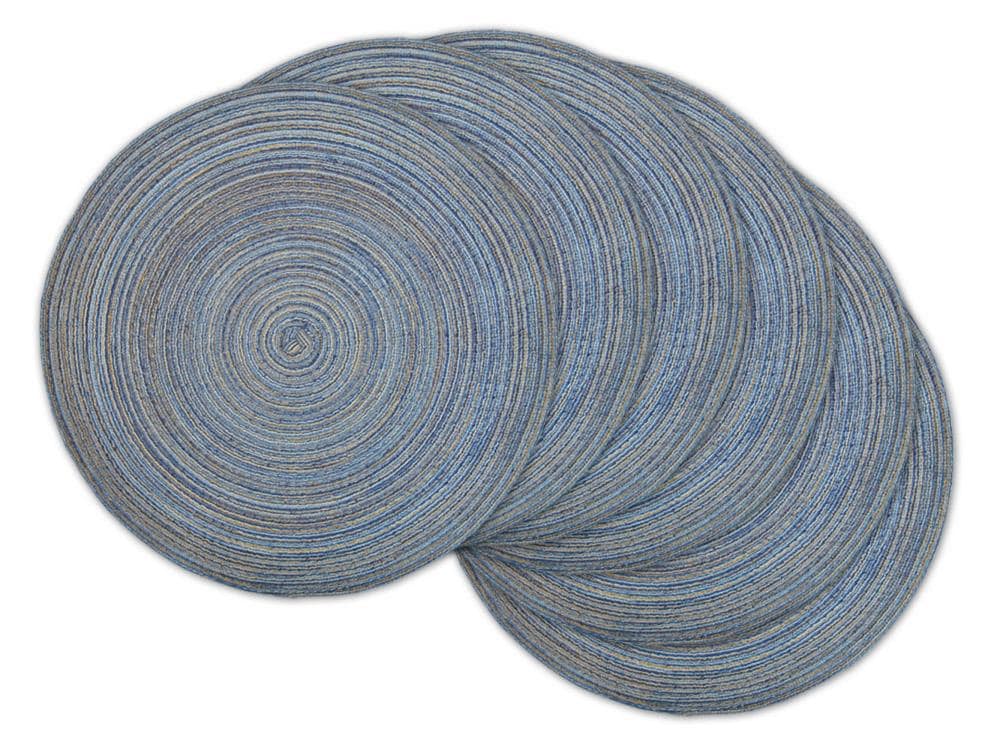 DII CAMZ35060 6 -Pack Blue Plastic Round Placemats
