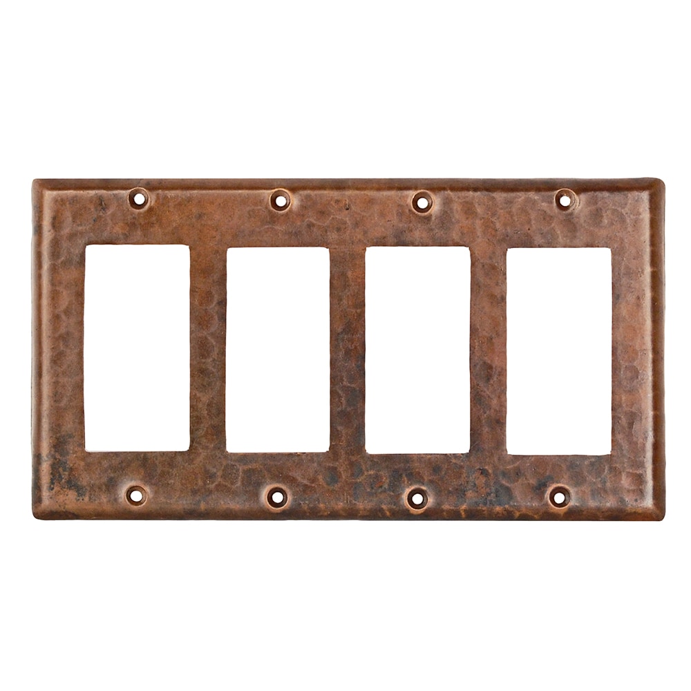 PREMIER COPPER PRODUCTS SR4 4 -Gang Standard Size Oil rubbed bronze Metal Indoor Decorator Wall Plate