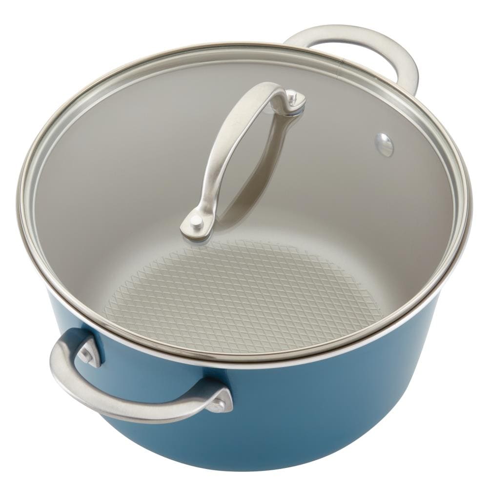 Ayesha Curry Collection Cast Iron Enamel Covered Dutch Oven, 6-Quart,  Twilight Teal 