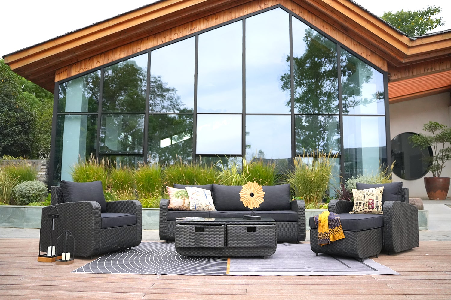 Direct Wicker DWS1515-BL Patio-Conversation-Sets - View #3