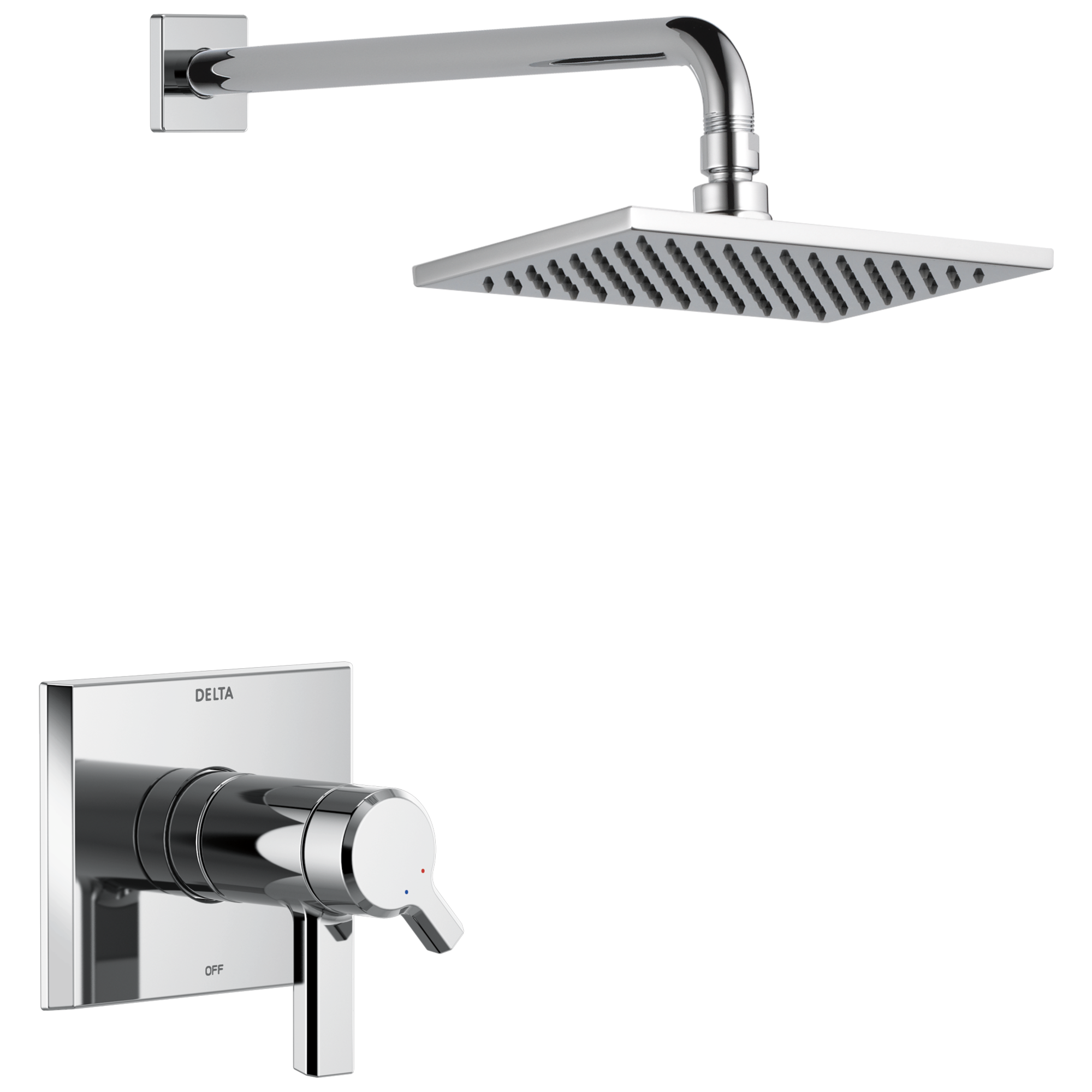 Delta T17T299-PR Pivotal Lumicoat Chrome 2-handle Single function 8.656-Inches Rectangle Shower Faucet